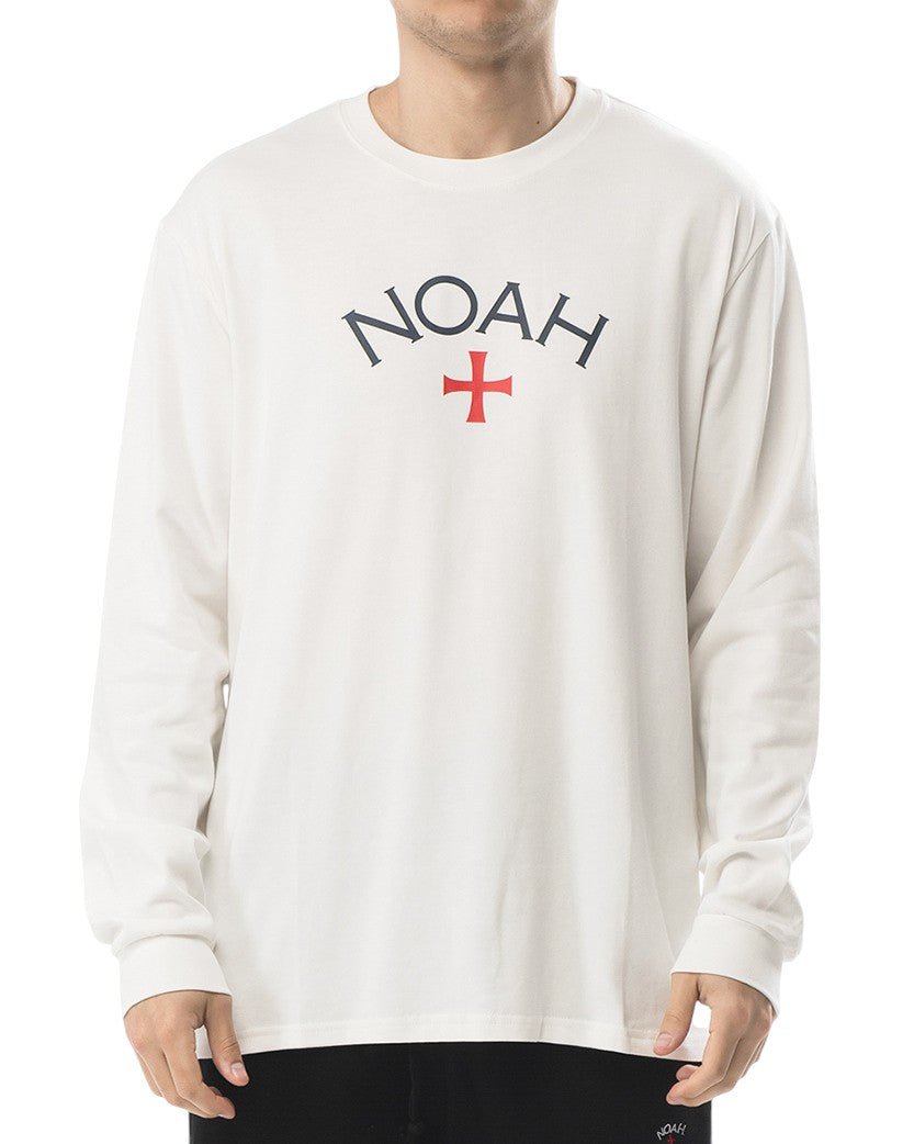 NOAH NYC Core Logo Gray Long Sleeve White