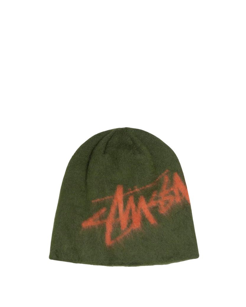 STUSSY Skullcap Brushed Out Stock Beanie Green