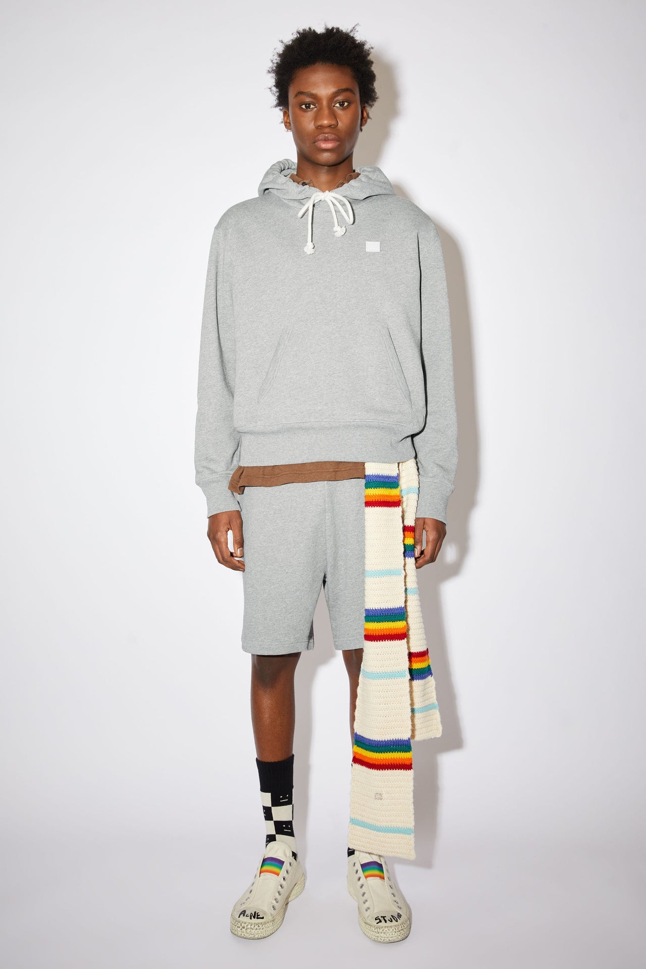 Acne Studios Appliquéd Hoodie Grey Melange