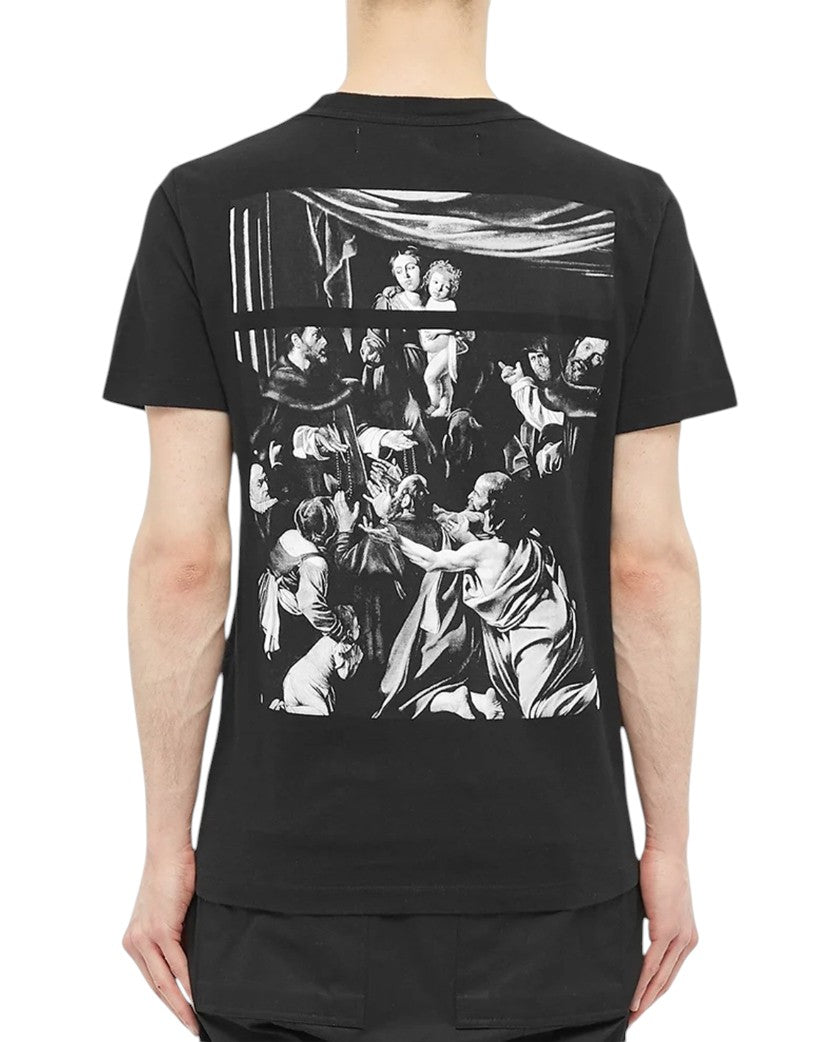 OFF-WHITE CARAVAGGIO SQUARE TEE SHIRT BLACK