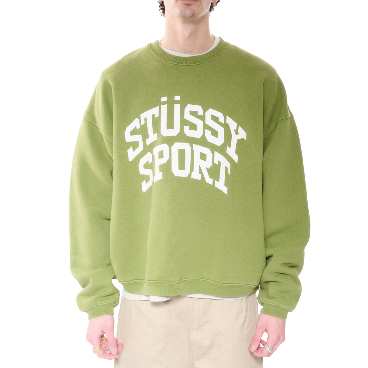 STUSSY Big Crackle Sport Crew Green