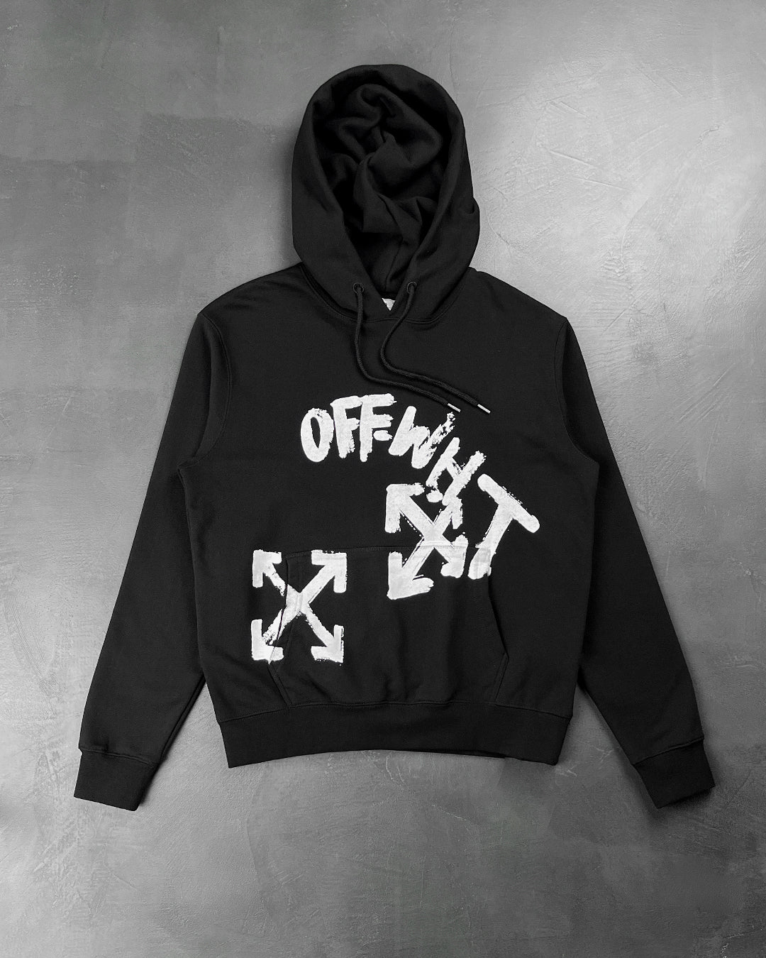 OFF-WHITE Logo-print Drawstring Hoodie Black