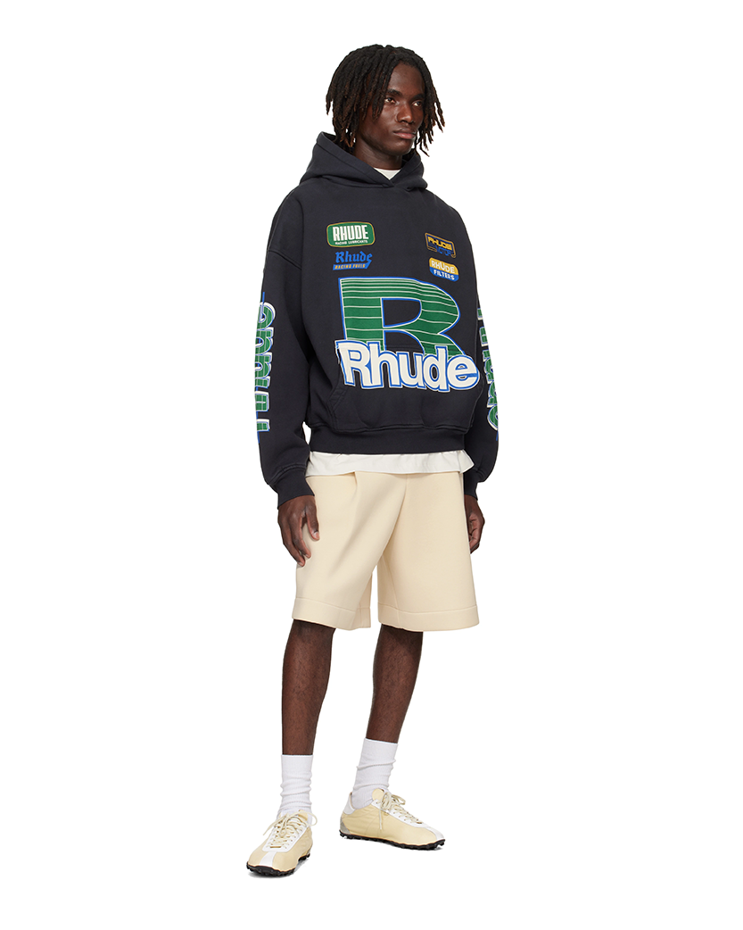 Rhude Off Raceway Худі Rhude Roadway Racing Hoodie Vintage Black - UNIFORM
