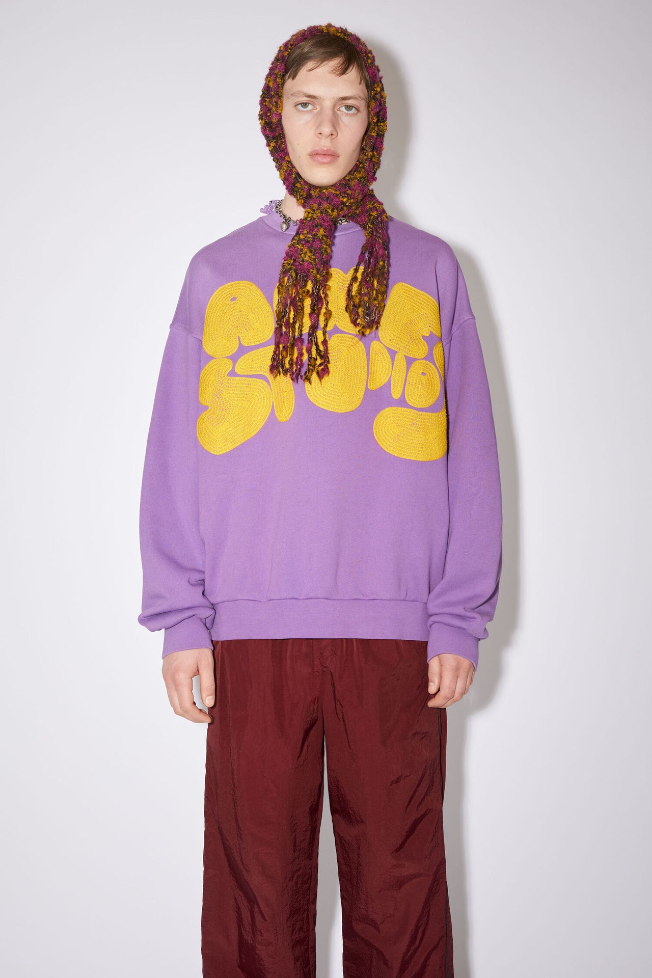 Acne Studios Crew neck bubble logo sweater Lilac purple