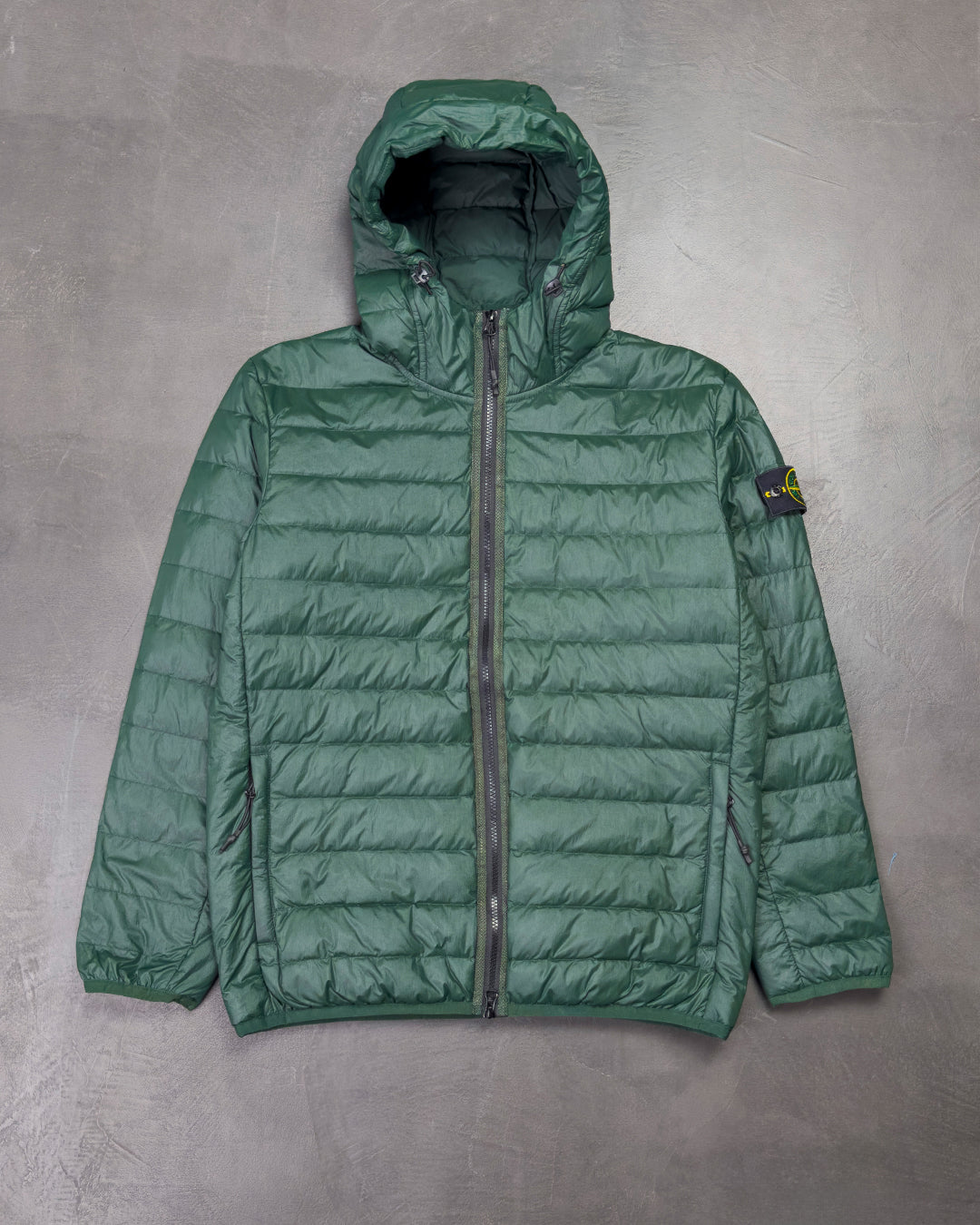 24FW 40324 Loom Woven Chambers Light Down Jacket Green SI0239-GN