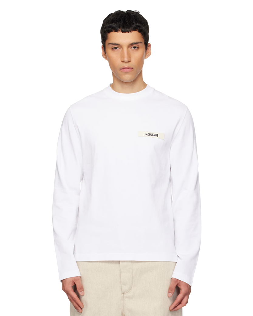 Jacquemus Gros Grain Long-Sleeve T-Shirt White