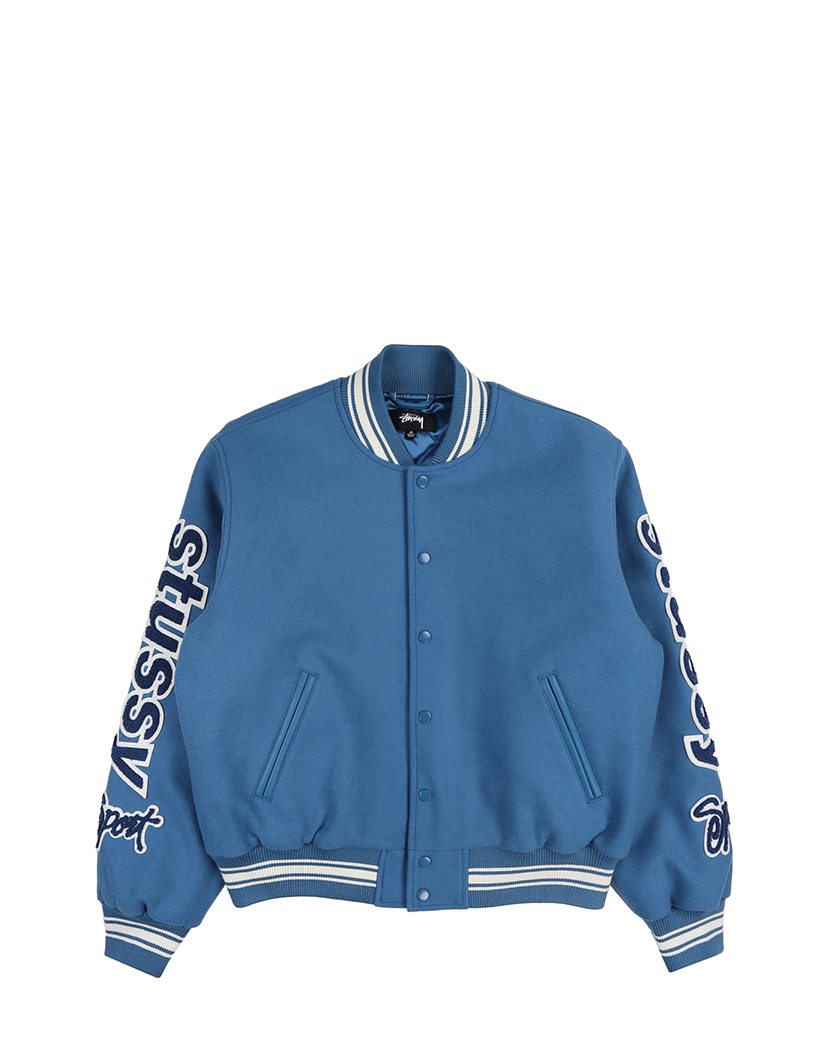 STUSSY Varsity Jacket Competition Blue