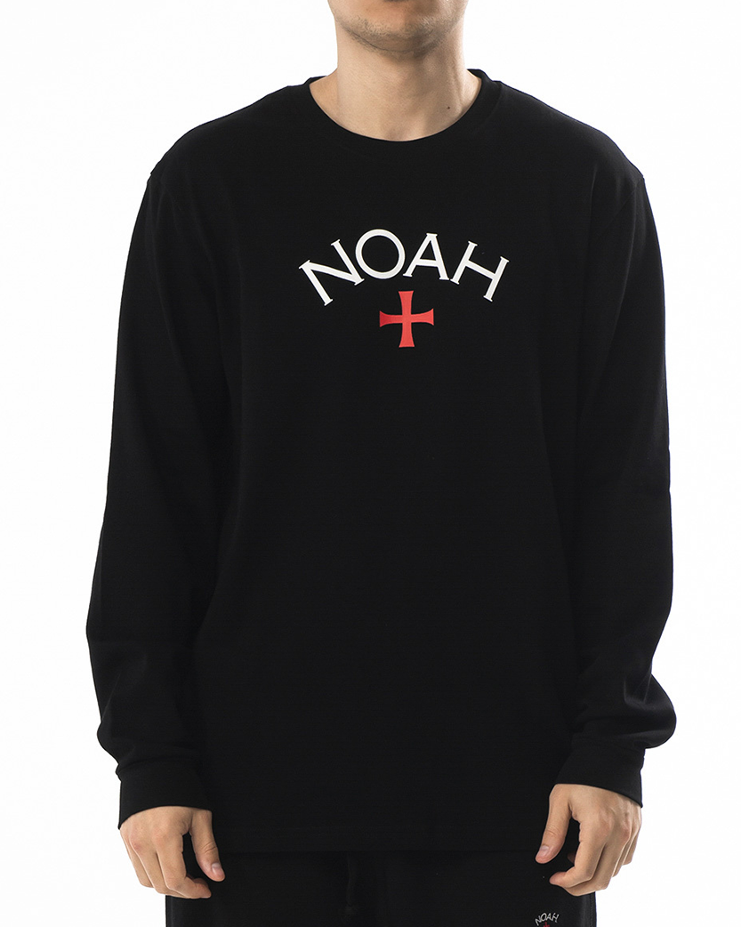 NOAH NYC Core Logo Gray Long Sleeve Black