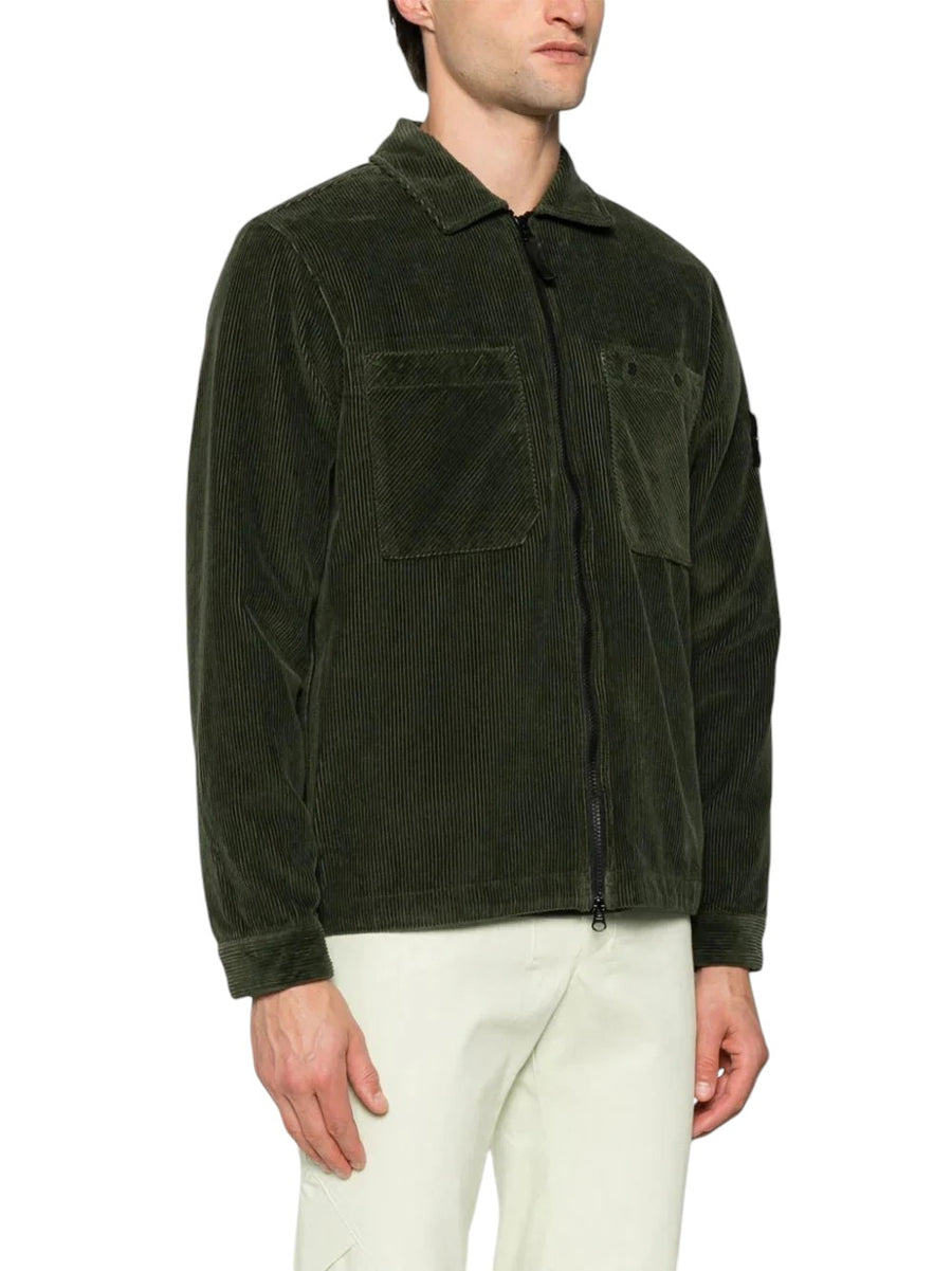 11604 Organic Cotton Corduroy Overshirt Green SI0248-GN