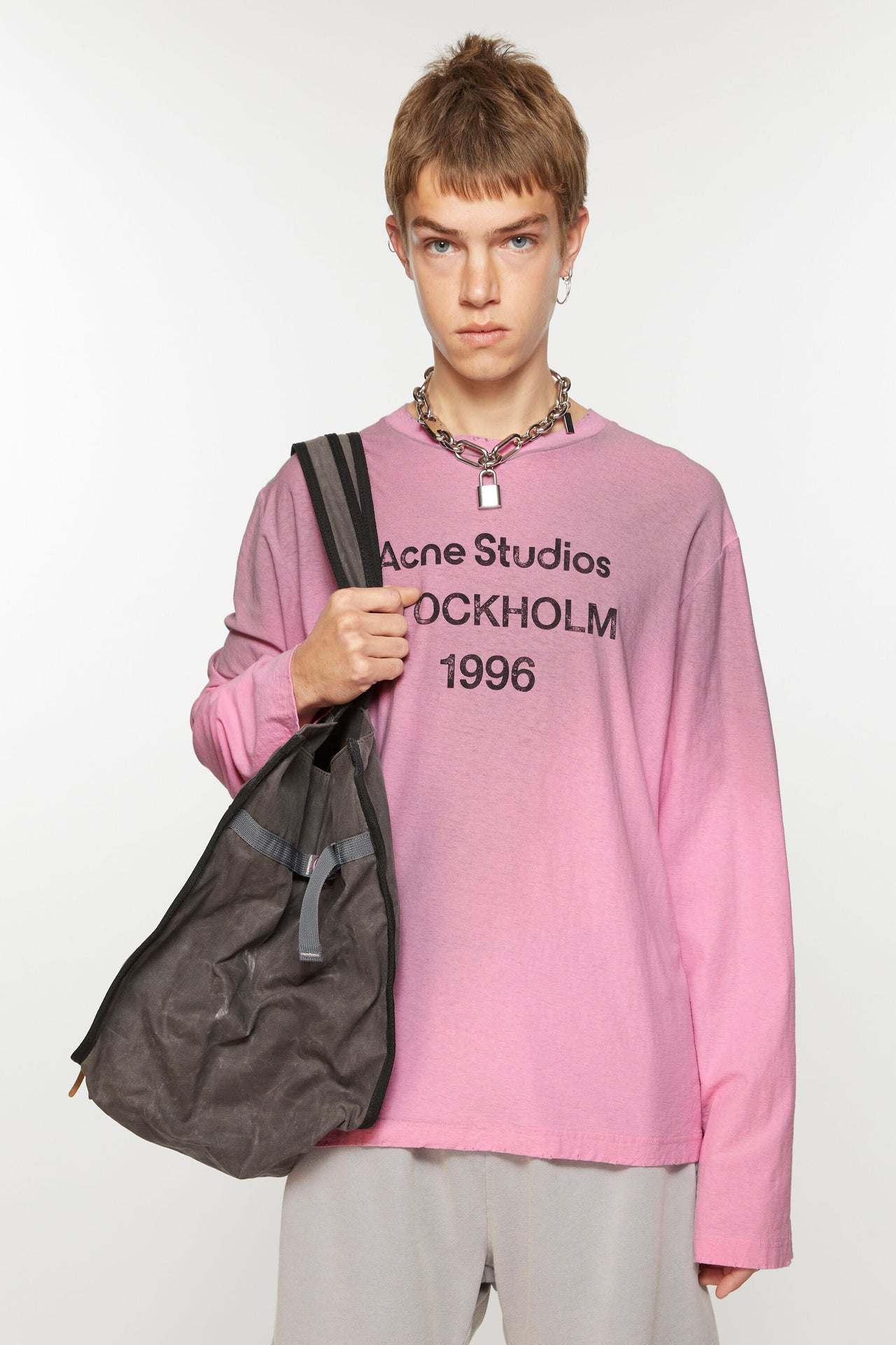 Acne Studios Stamp Logo Long Sleeve Candy Pink