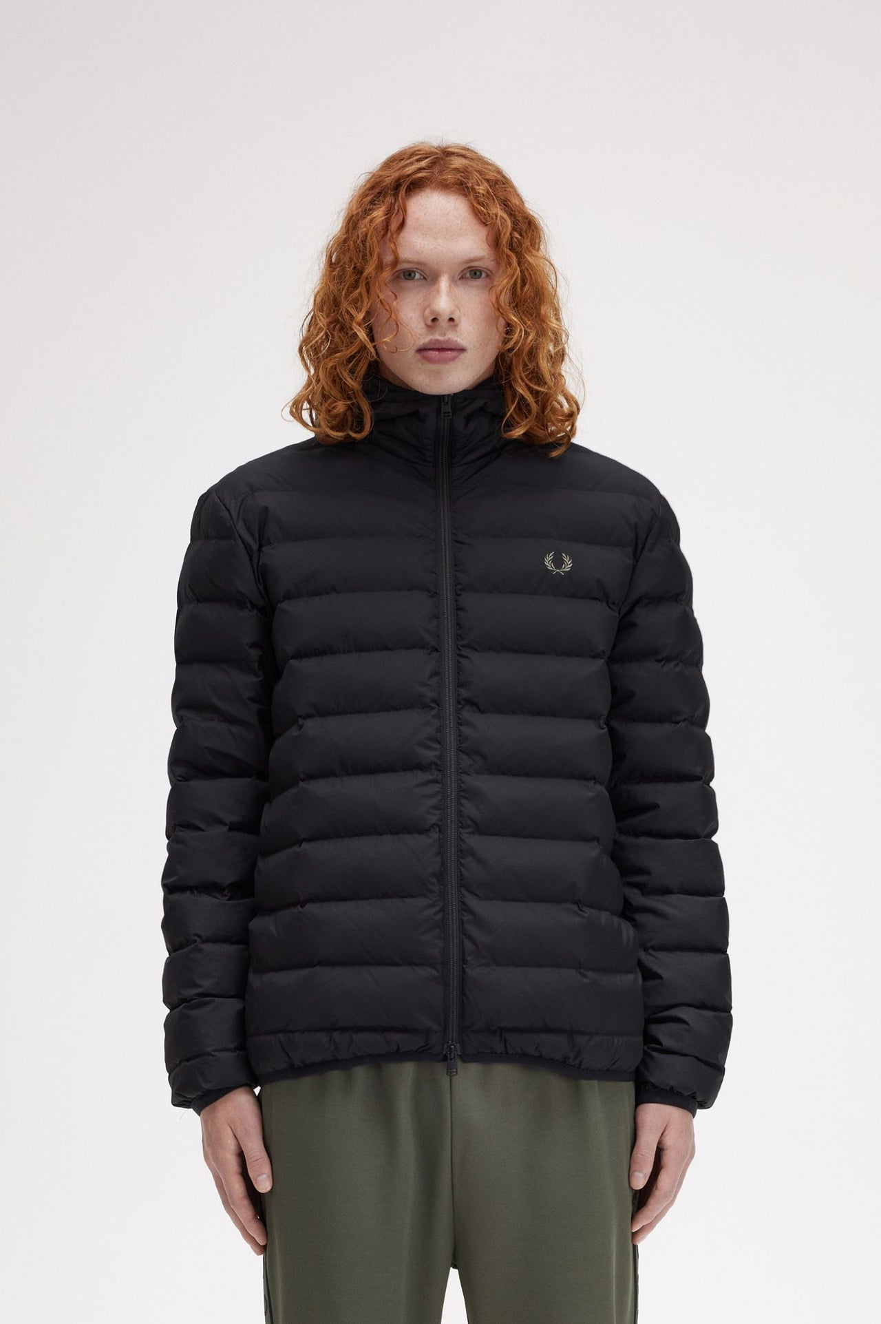 FRED PERRY Hooded Insulated Jacket Black