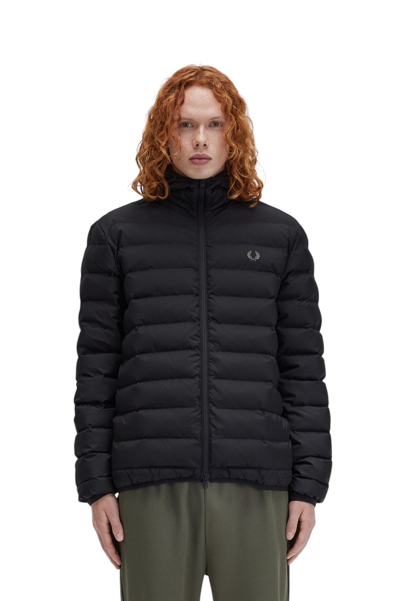 FRED PERRY Hooded Insulated Jacket Black