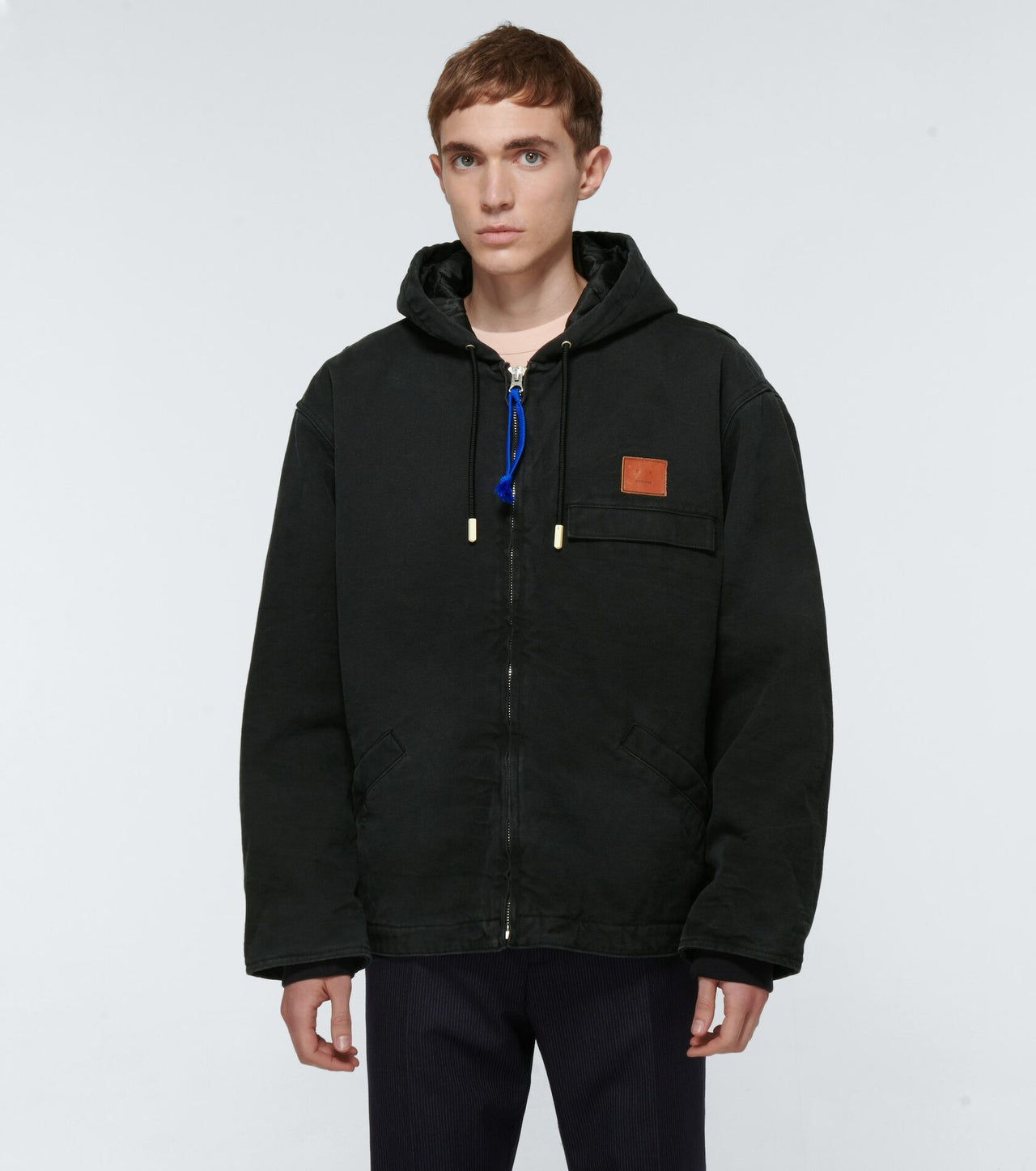 Acne Studios Hooded cotton jacket Black