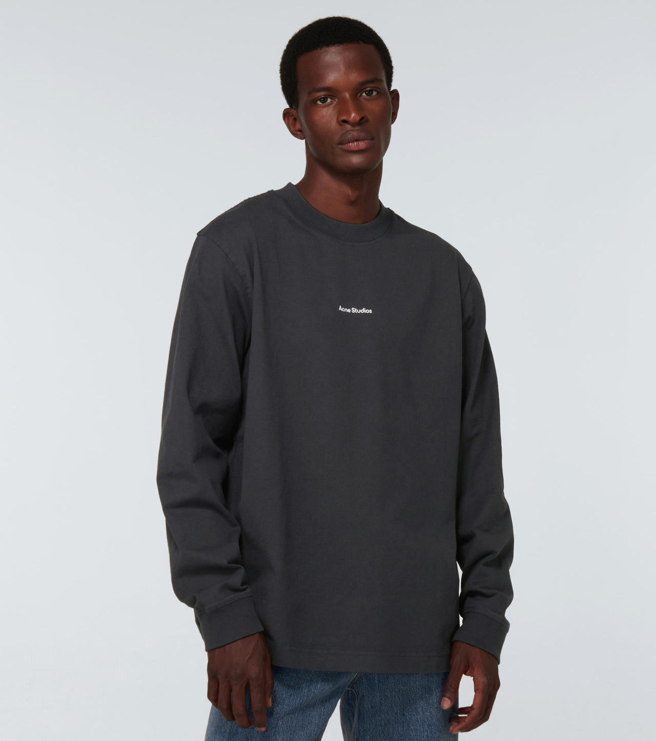 Acne Studios Erwin Long Sleeve Stamp Tee Black