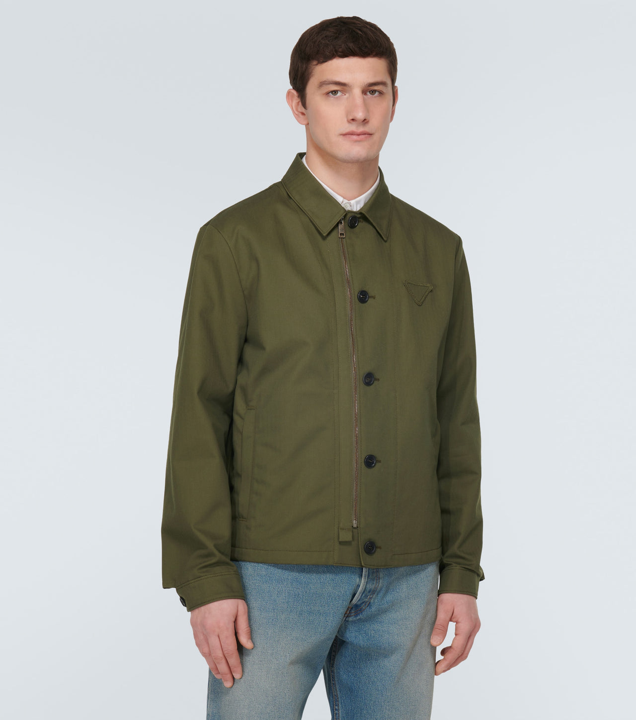 Prada Cotton Gabardine Jacket Olive