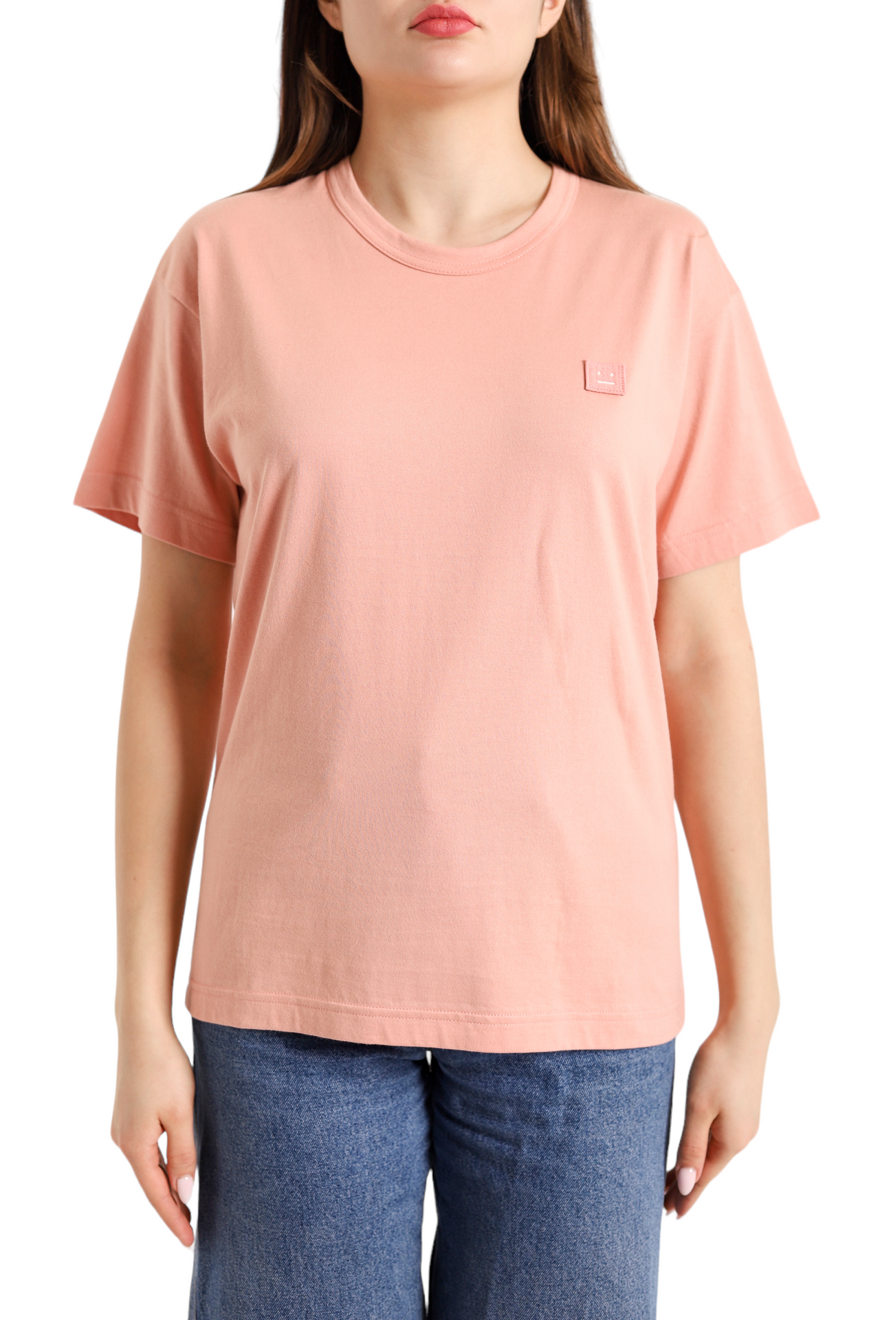 Acne Studios T-Shirt With Ellison Face Patch Pink