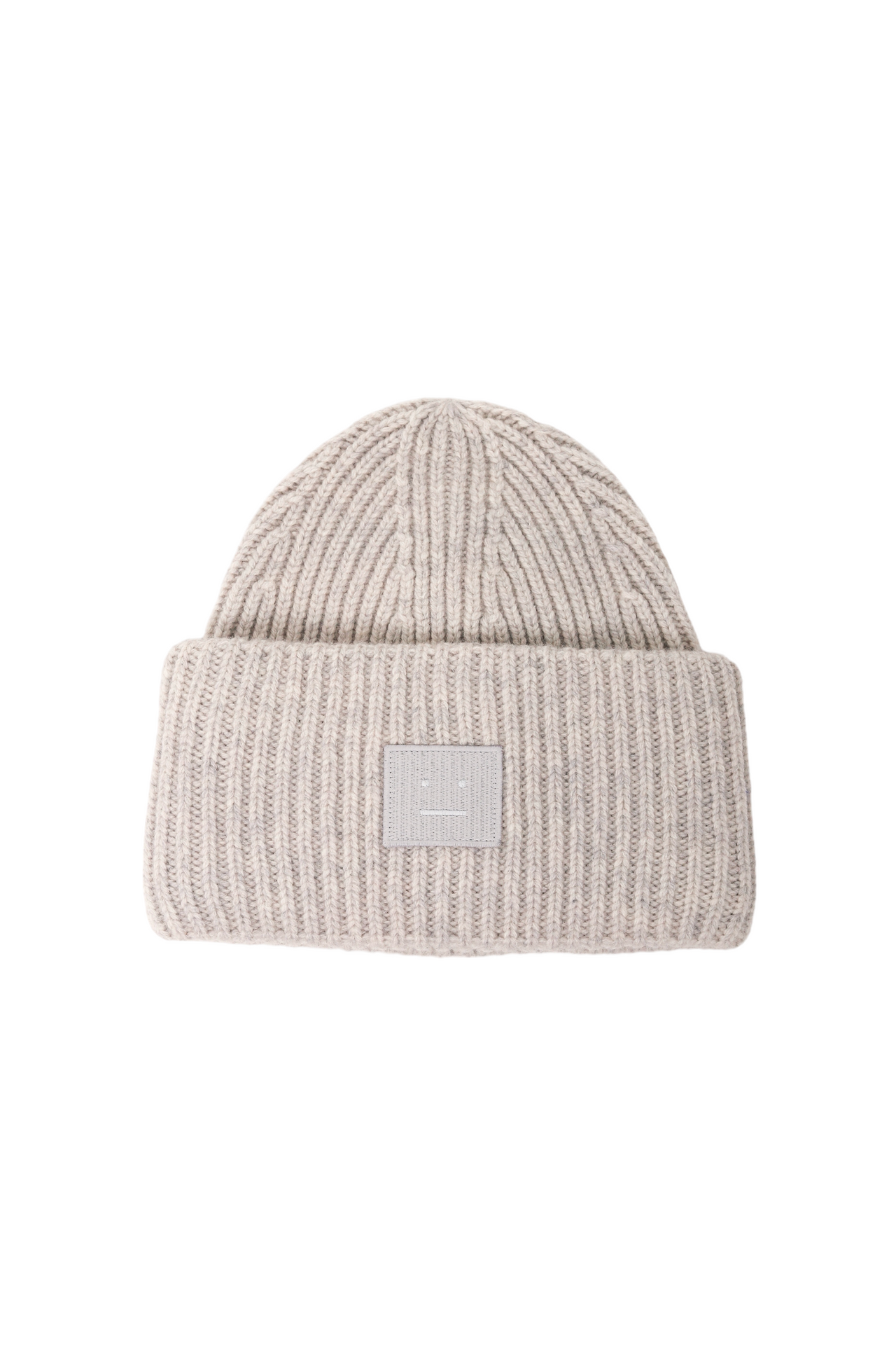 Acne Studios Rib knit beanie hat light grey