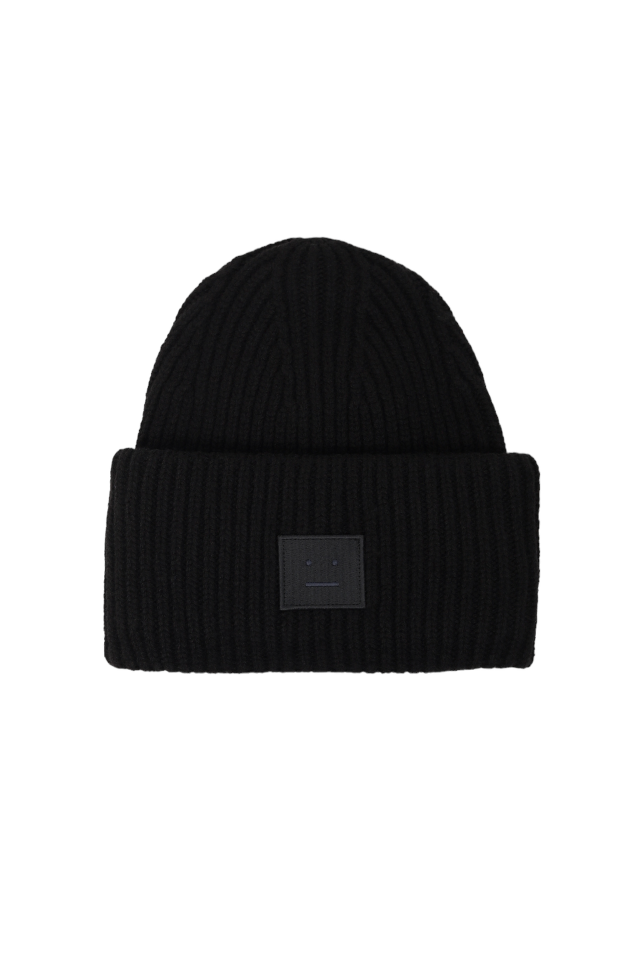 Acne Studios Rib knit beanie hat black