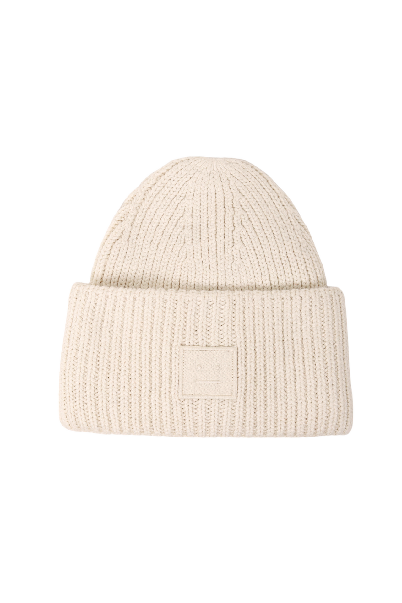 Acne Studios Rib knit beanie hat Beige