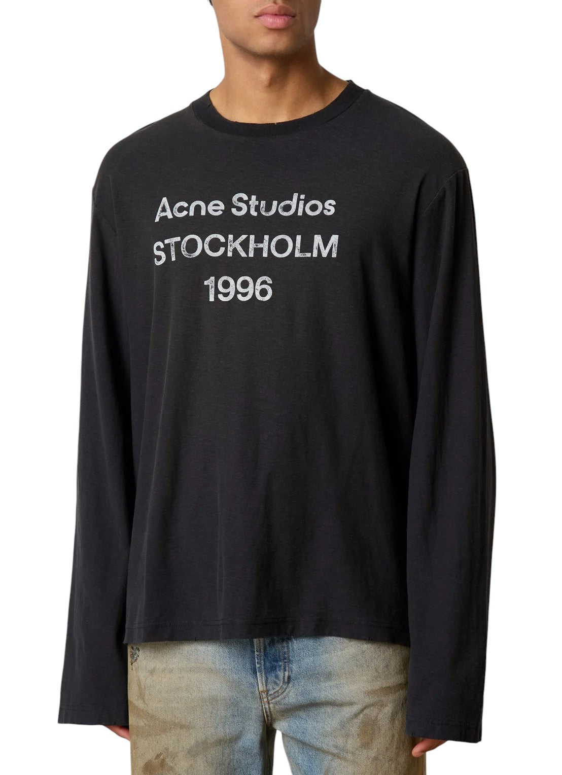 Acne Studios Stamp Logo Long Sleeve Faded Black