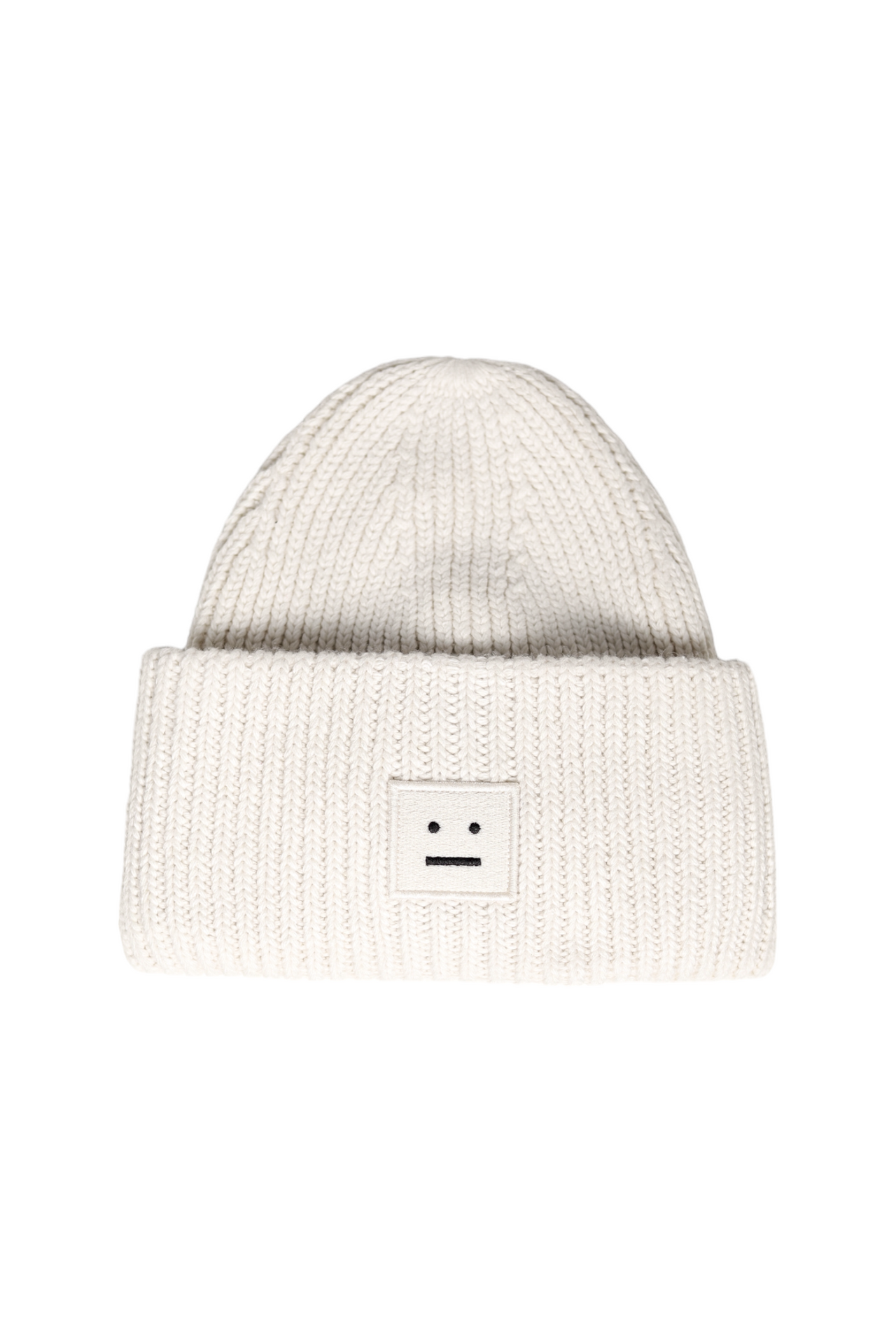 Acne Studios Rib knit beanie hat beige/black