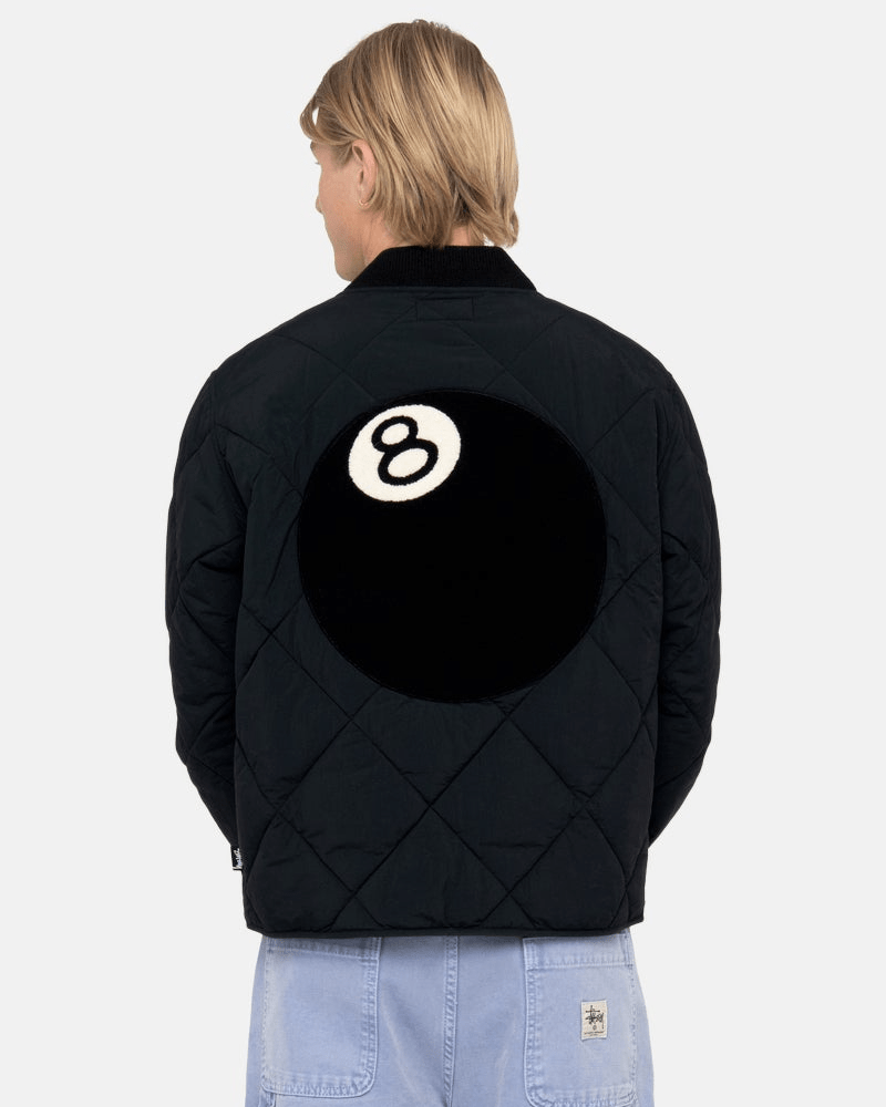 STUSSY 8 Ball Quilted Liner Jacket Black