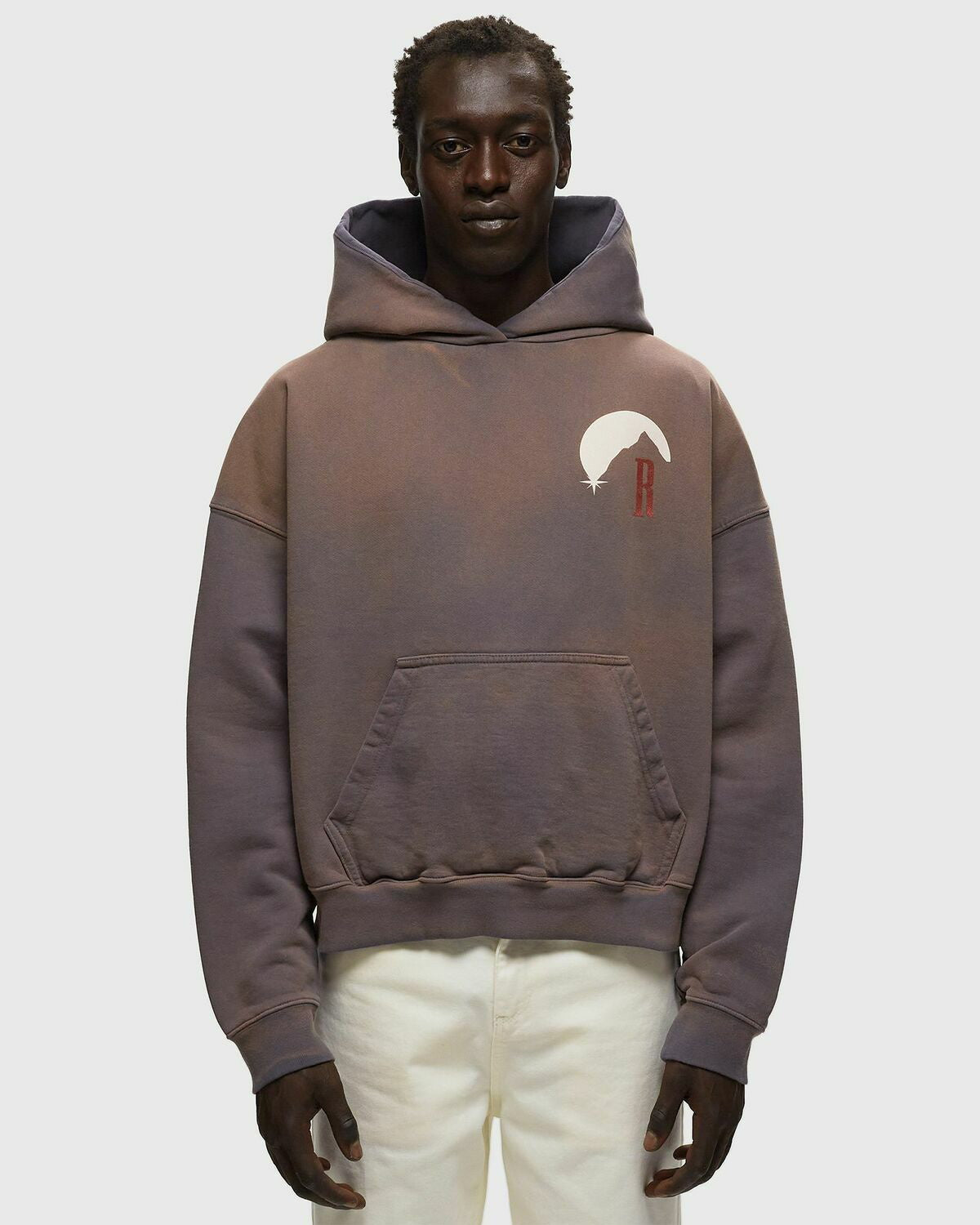 Rhude Moonlight Stamp Hoodie Vintage Grey