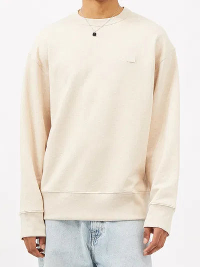 Acne Studios Face Patch Crewneck Sweatshirt Cream