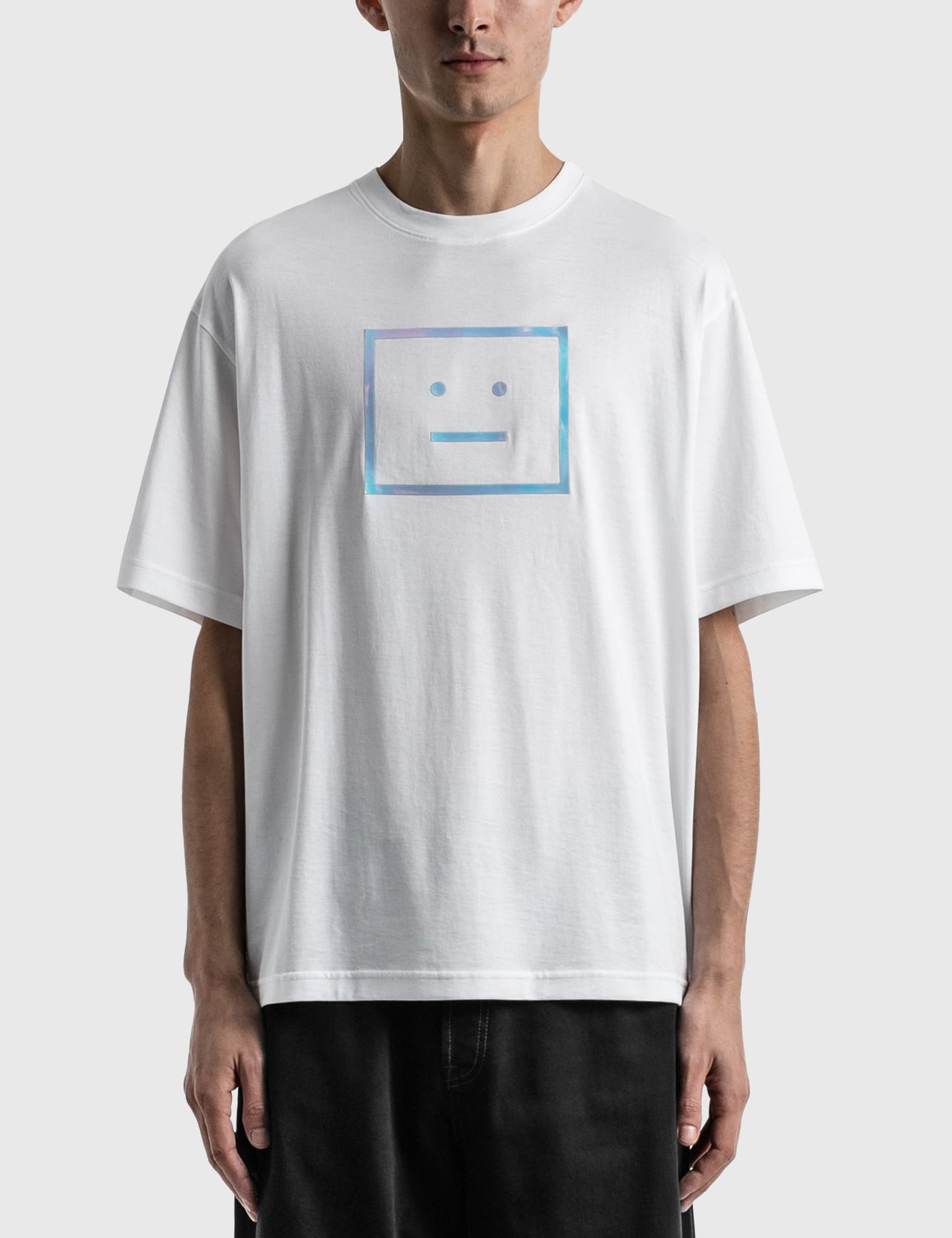 Acne Studios Exford Metallic Face Patch T-Shirt White