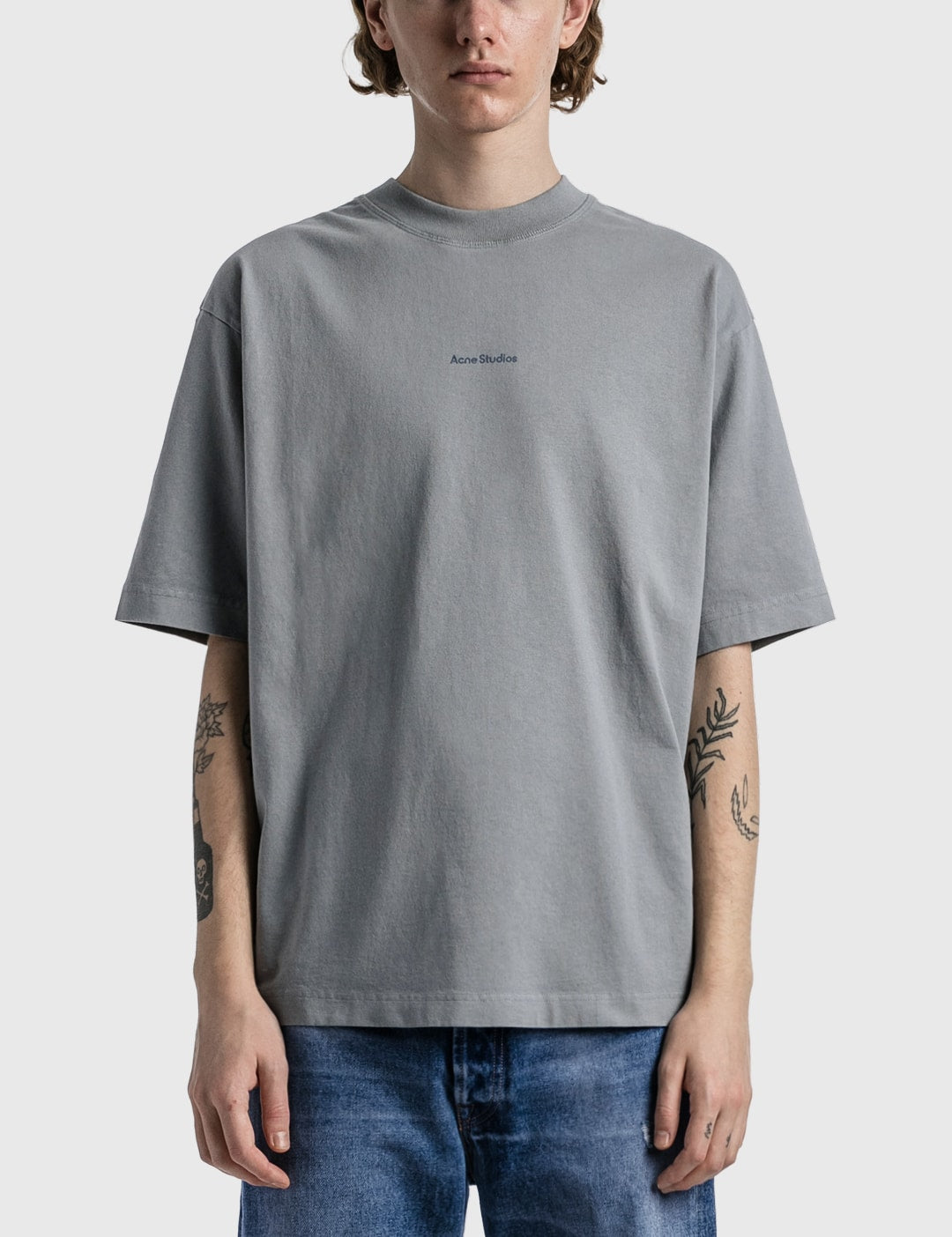 Acne Studios Logo cotton jersey T-shirt Light Grey