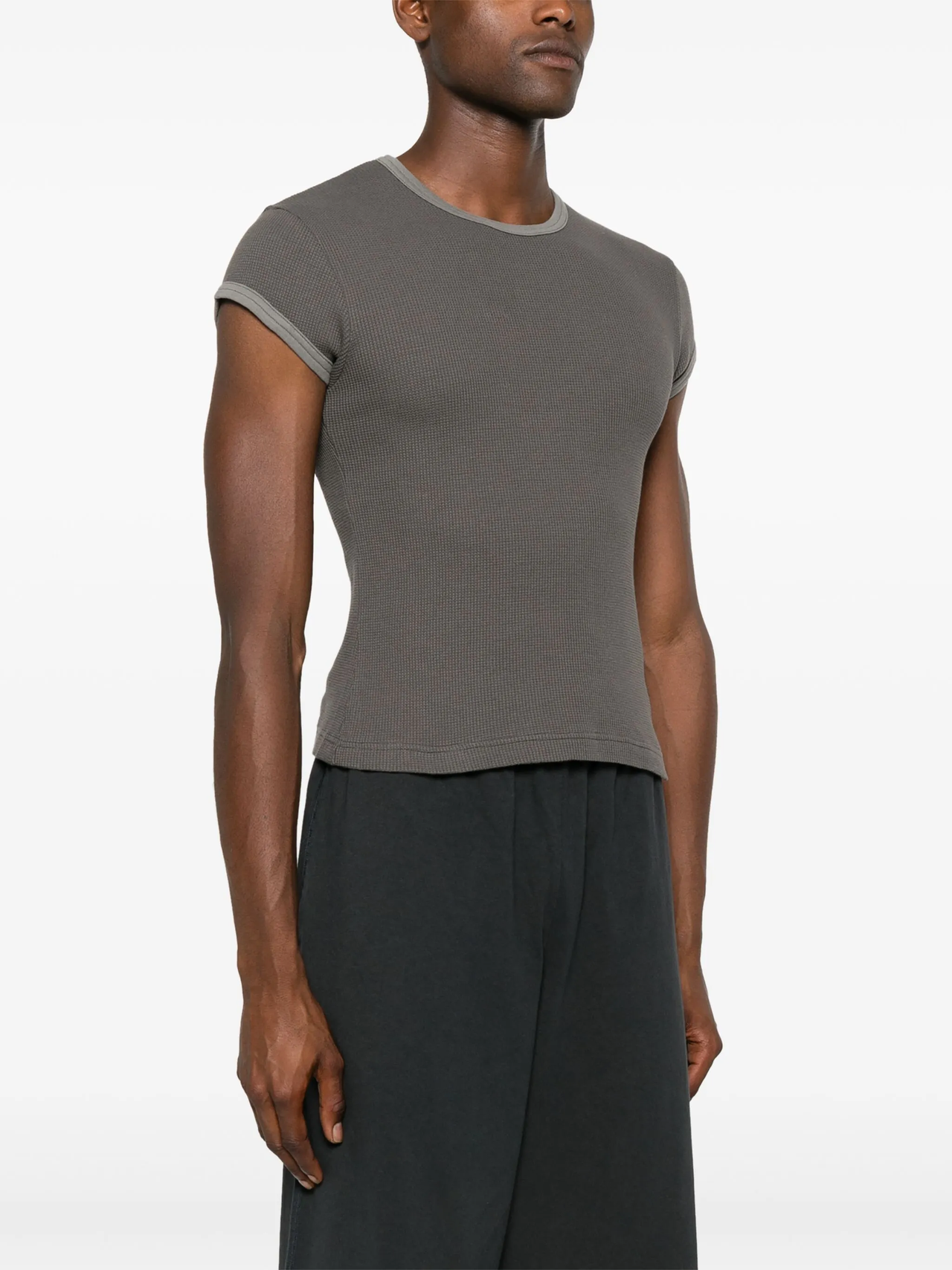Acne Studios Waffle-Knit Cotton T-Shirt Grey