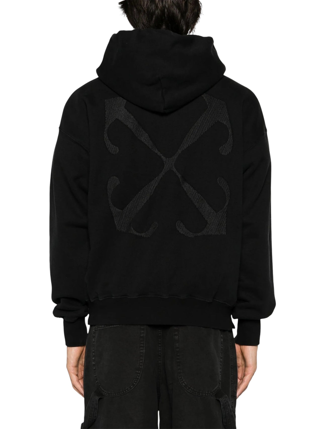 Off-White Arrow Embroidered Skate Hoodie Black