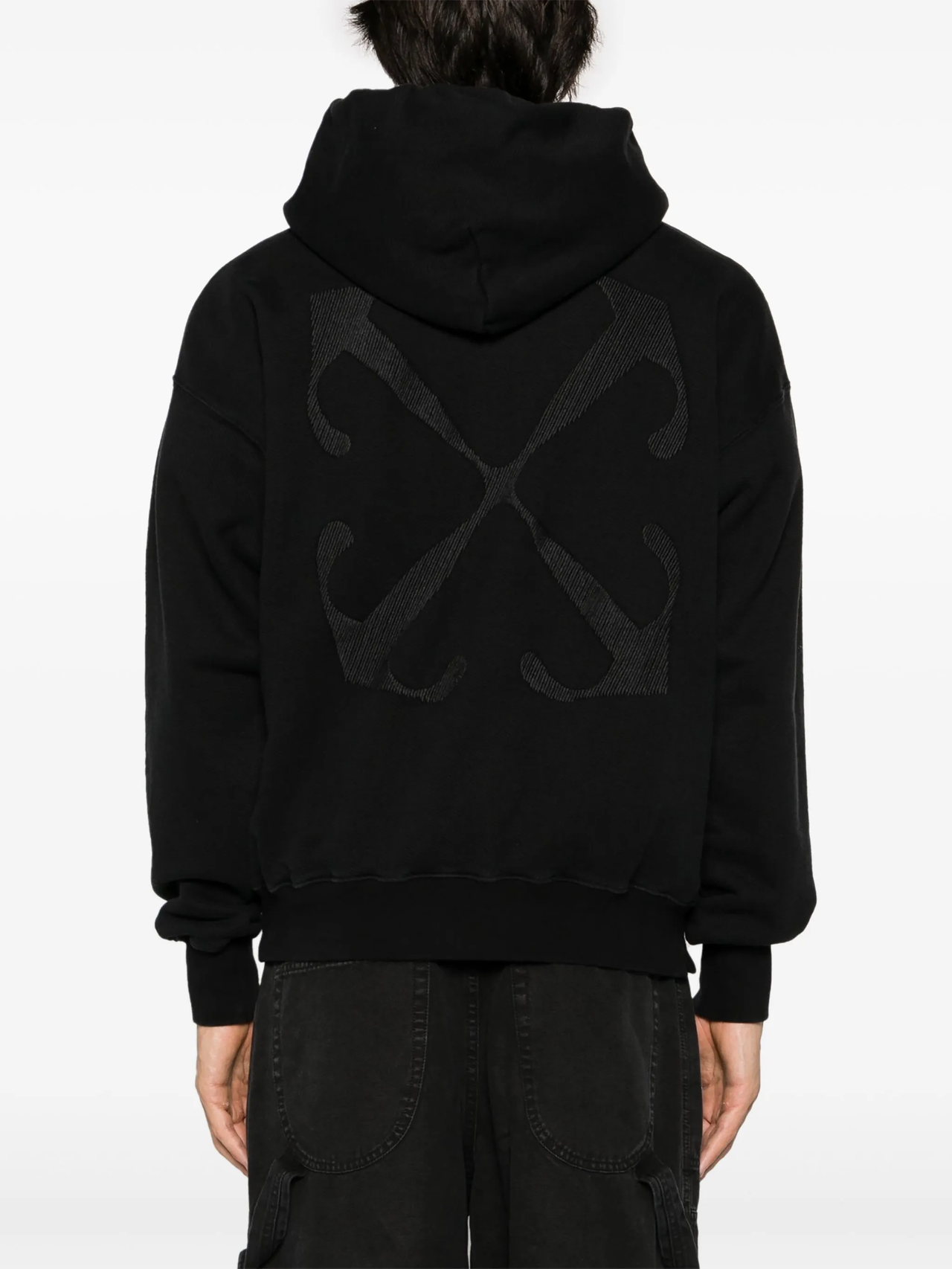 Off-White Arrow Embroidered Skate Hoodie Black