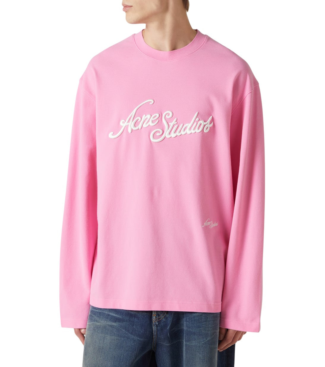 Acne Studios Exford Tourist Logo Long Sleeve Bubble Pink