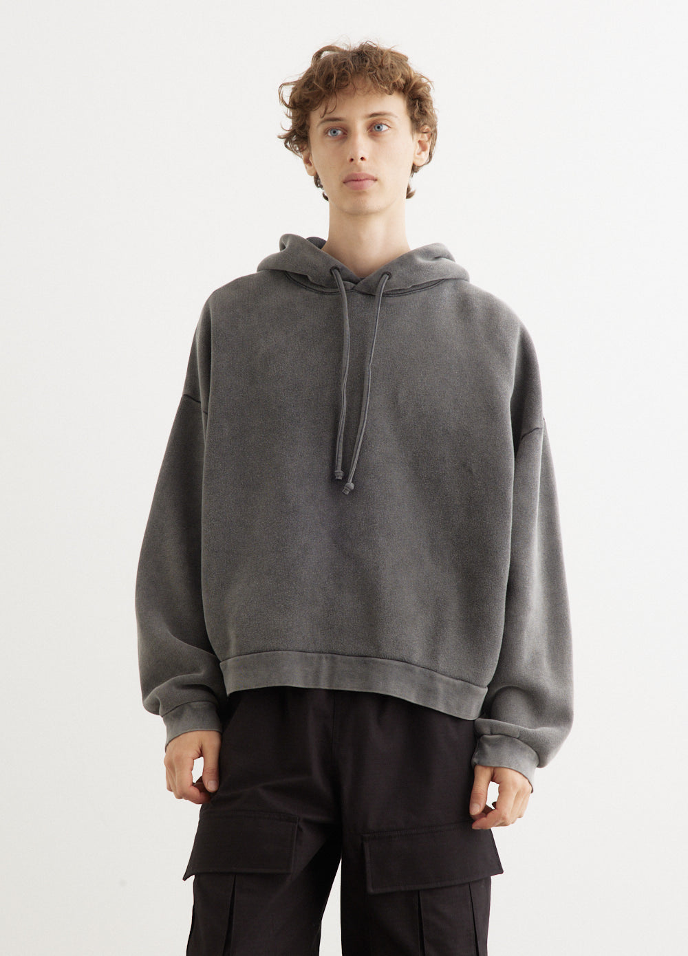 Acne Studios Relaxed Hooded Sweatshirt Faded Black