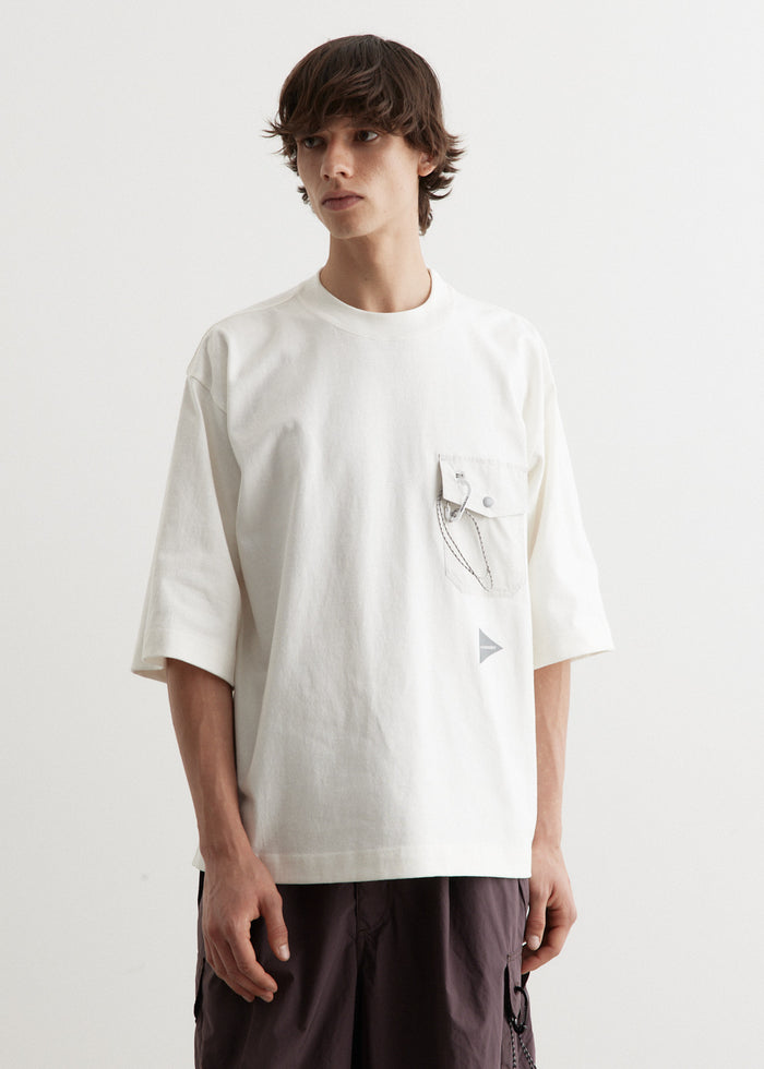 And Wander Heavy Cotton Pocket T-Shirt White