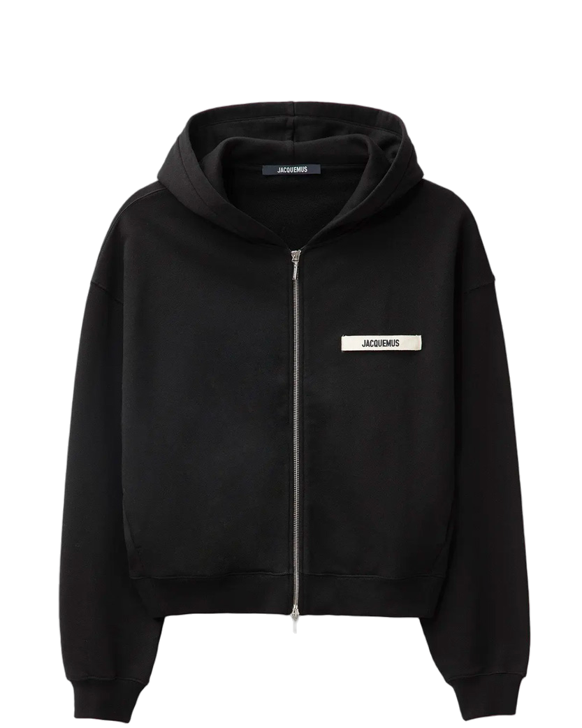 Jacquemus Gros Grain Zipped Hoodie Black