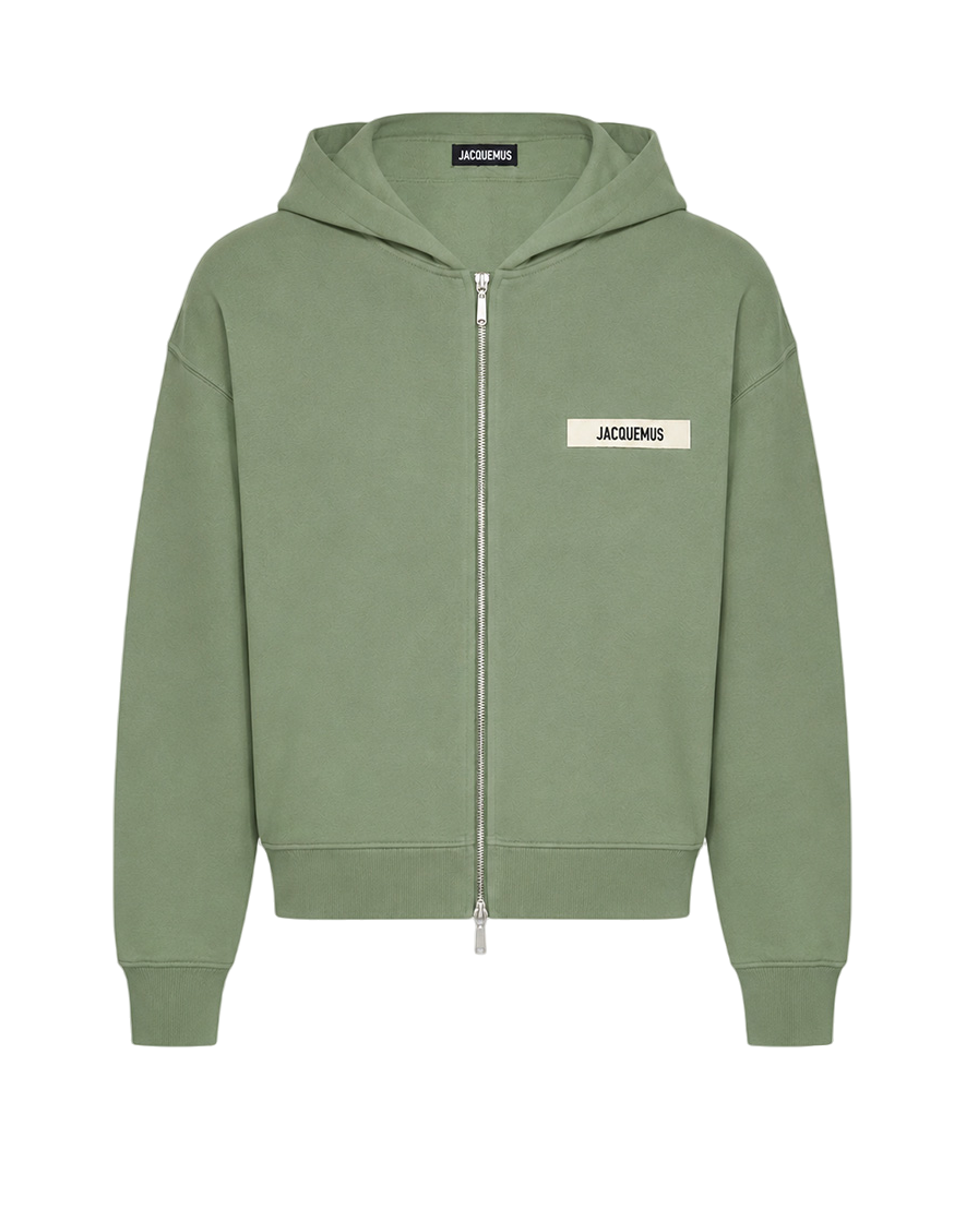 Jacquemus Gros Grain Zipped Hoodie Light Green