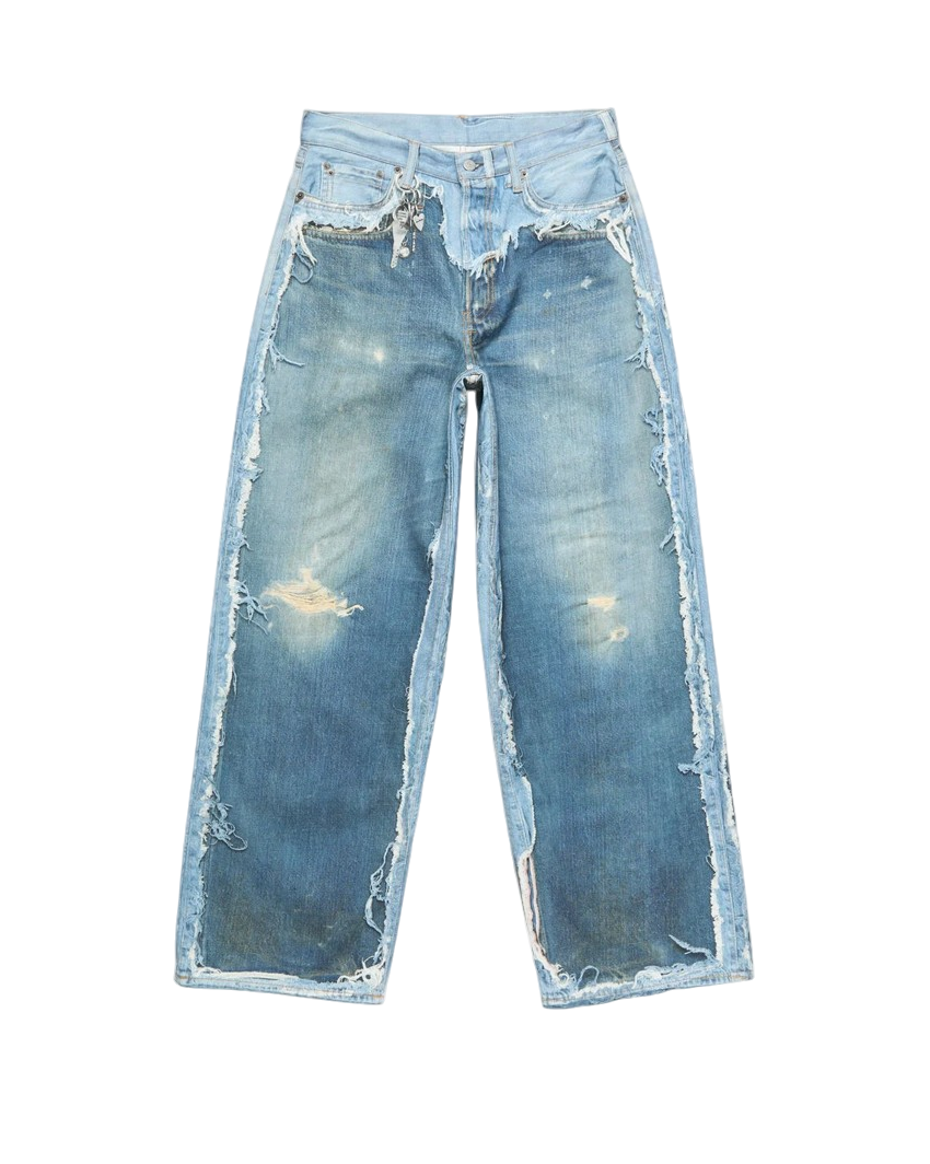Acne Studios Trompe-L'Oeil Distressed 1981 Jeans Mid Blue