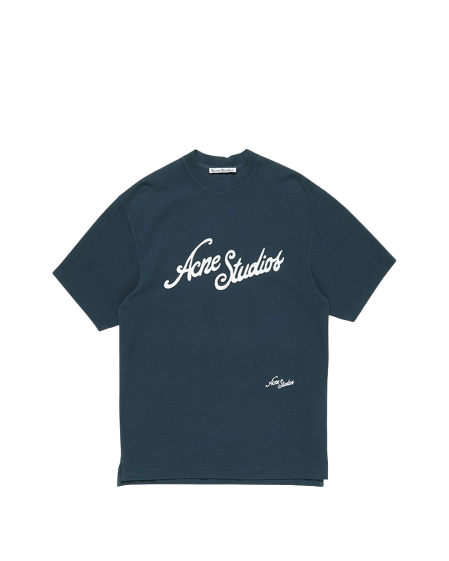 Acne Studios Exford Tourist Logo T-Shirt Deep Blue