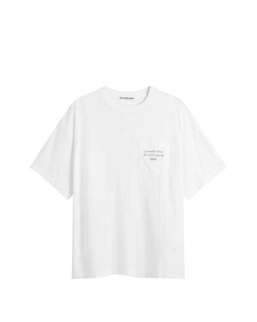Acne Studios Exford Logo Pocket T-Shirt White