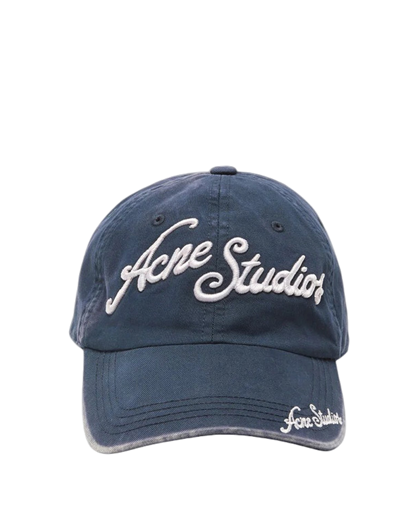 Acne Studios Logo Baseball Cap Deep Blue