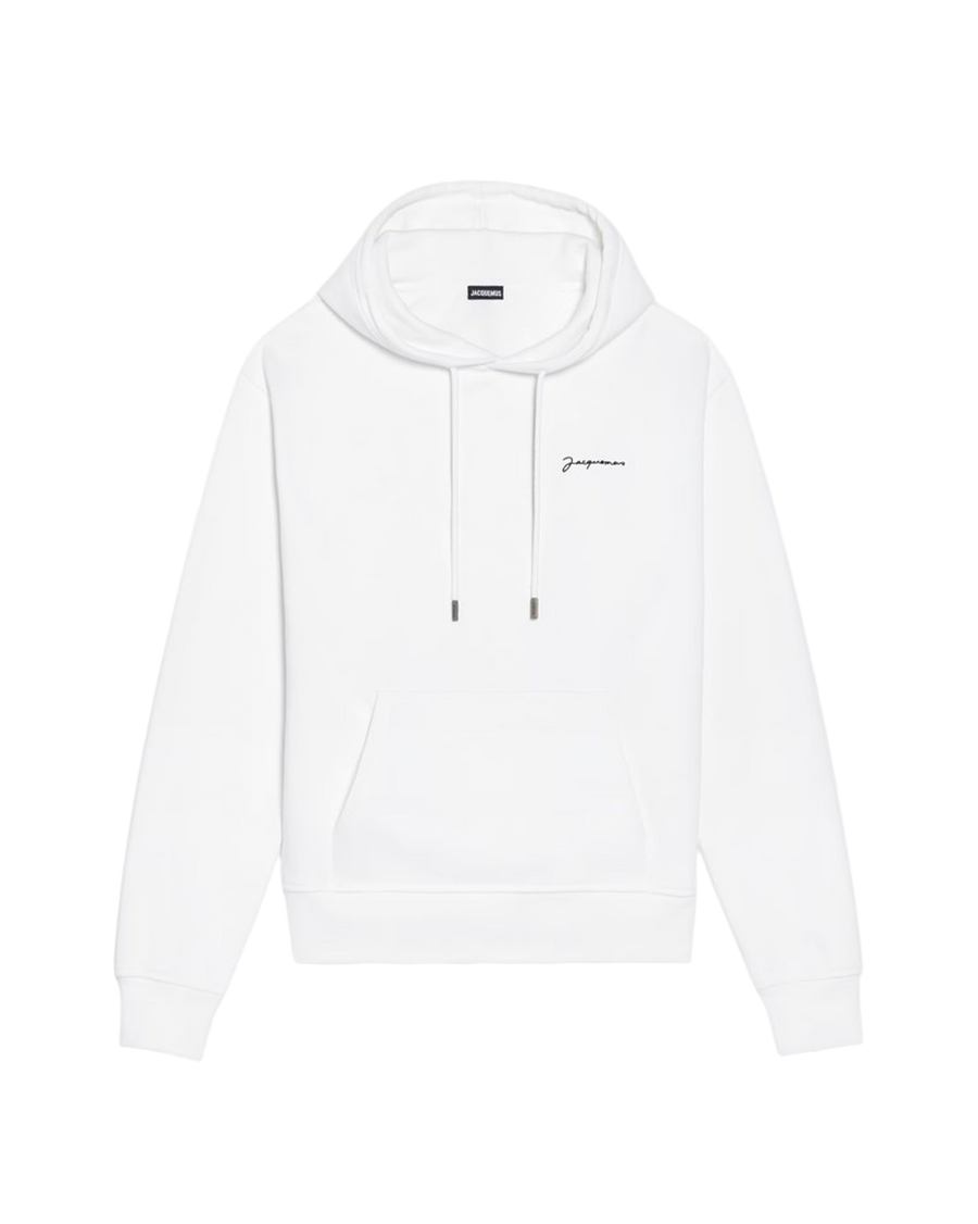 Jacquemus Embroidered Logo Hoodie White
