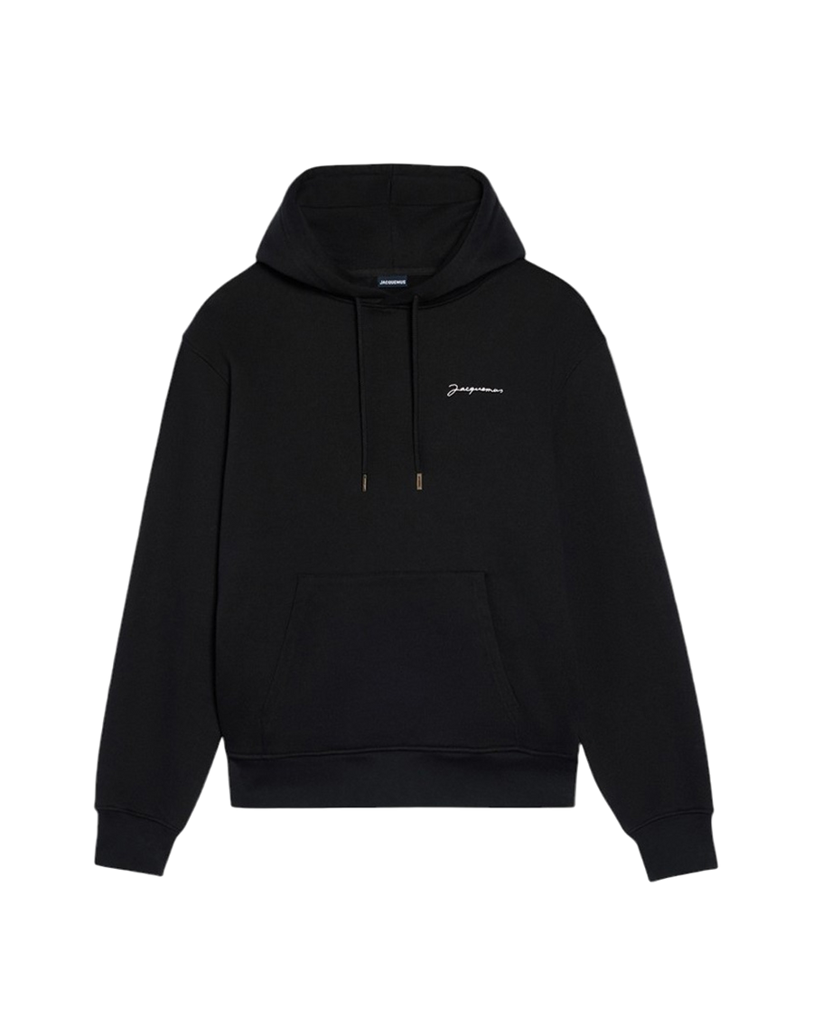 Jacquemus Embroidered Logo Hoodie Black