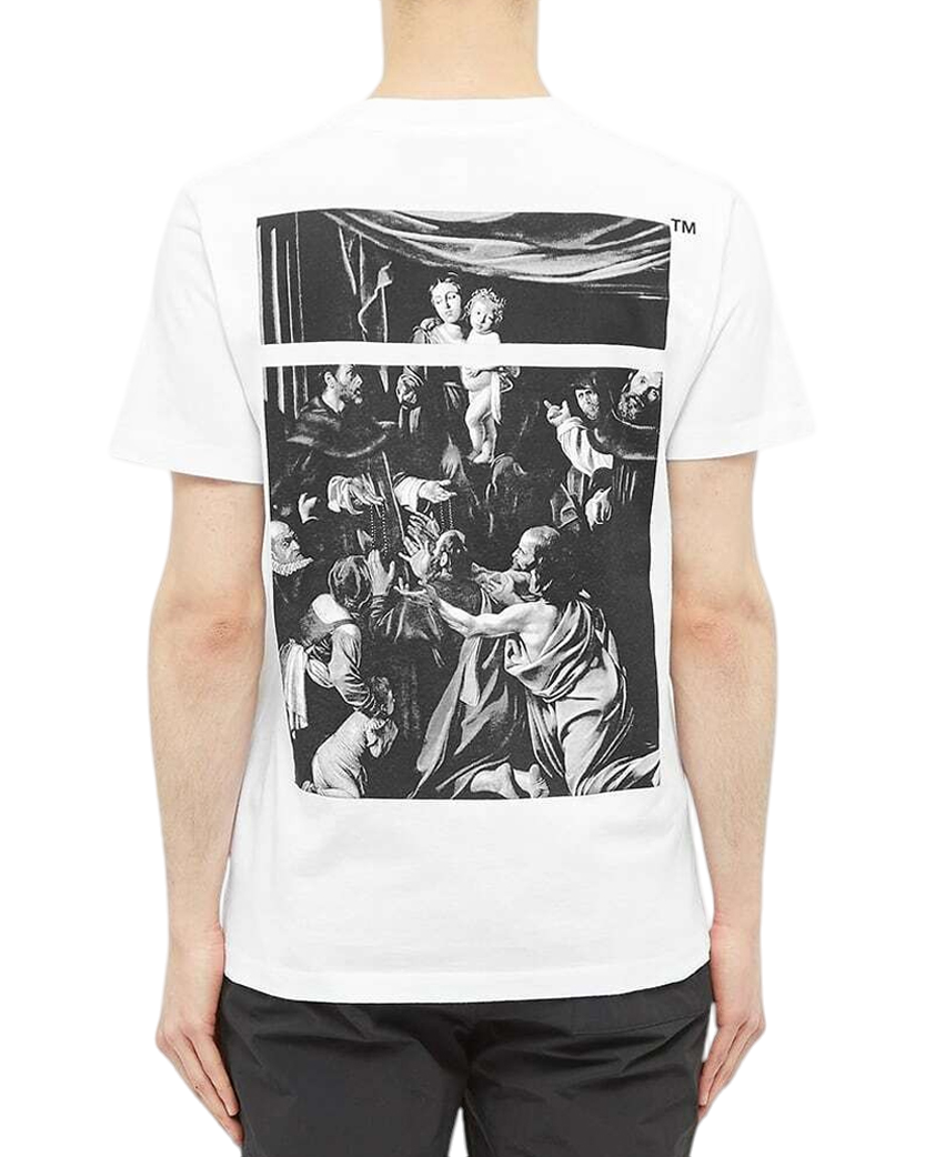 OFF-WHITE CARAVAGGIO SQUARE TEE SHIRT WHITE