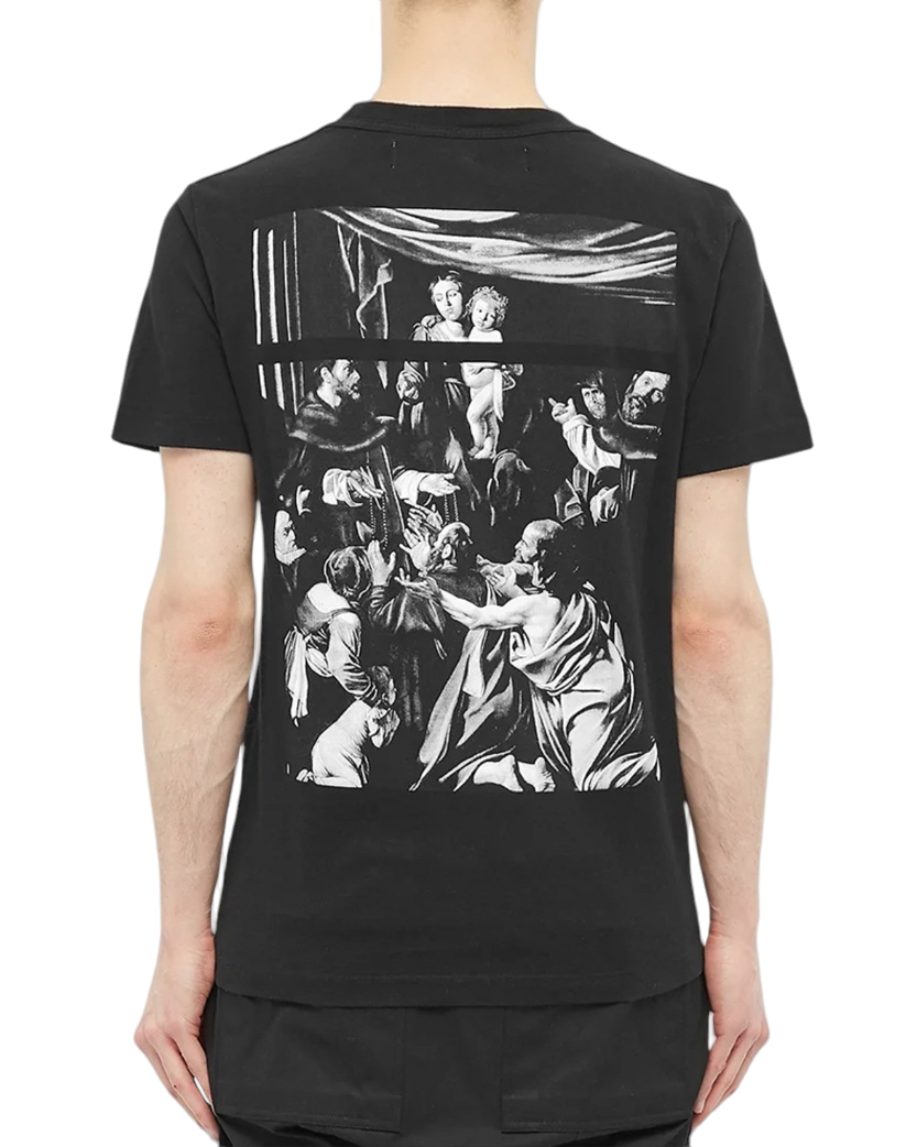 OFF-WHITE CARAVAGGIO SQUARE TEE SHIRT BLACK