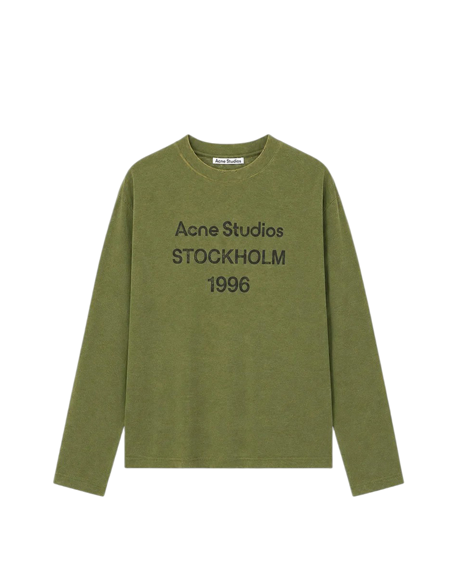 Acne Studios Stamp Logo Long Sleeve Olive Green