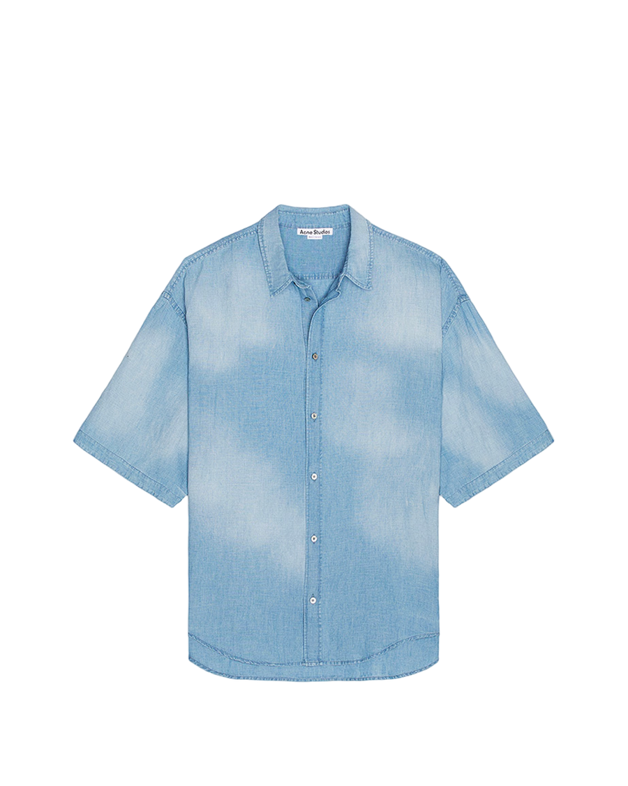 Acne Studios Button-up Shirt Logo Stamp Blue