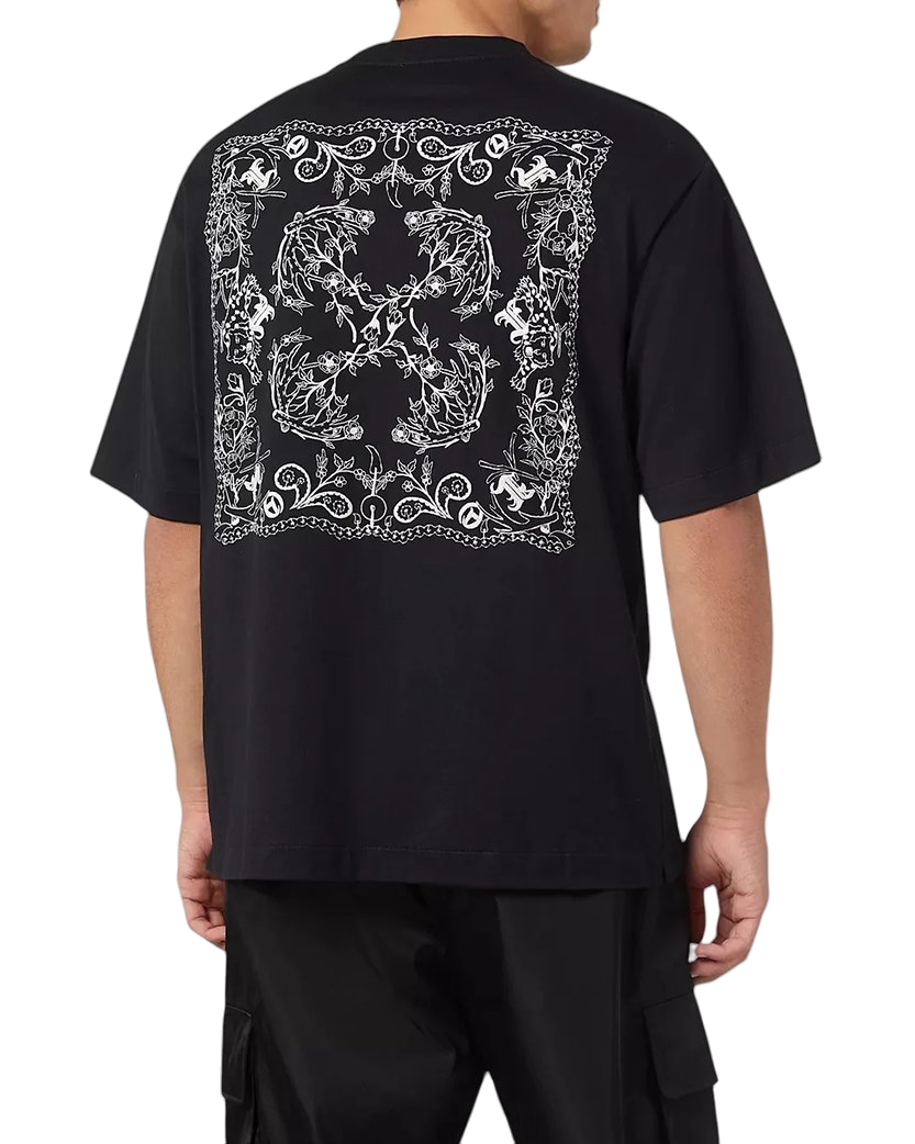 Off-White Tattoo Bandana Arrow Skate T-Shirt Black