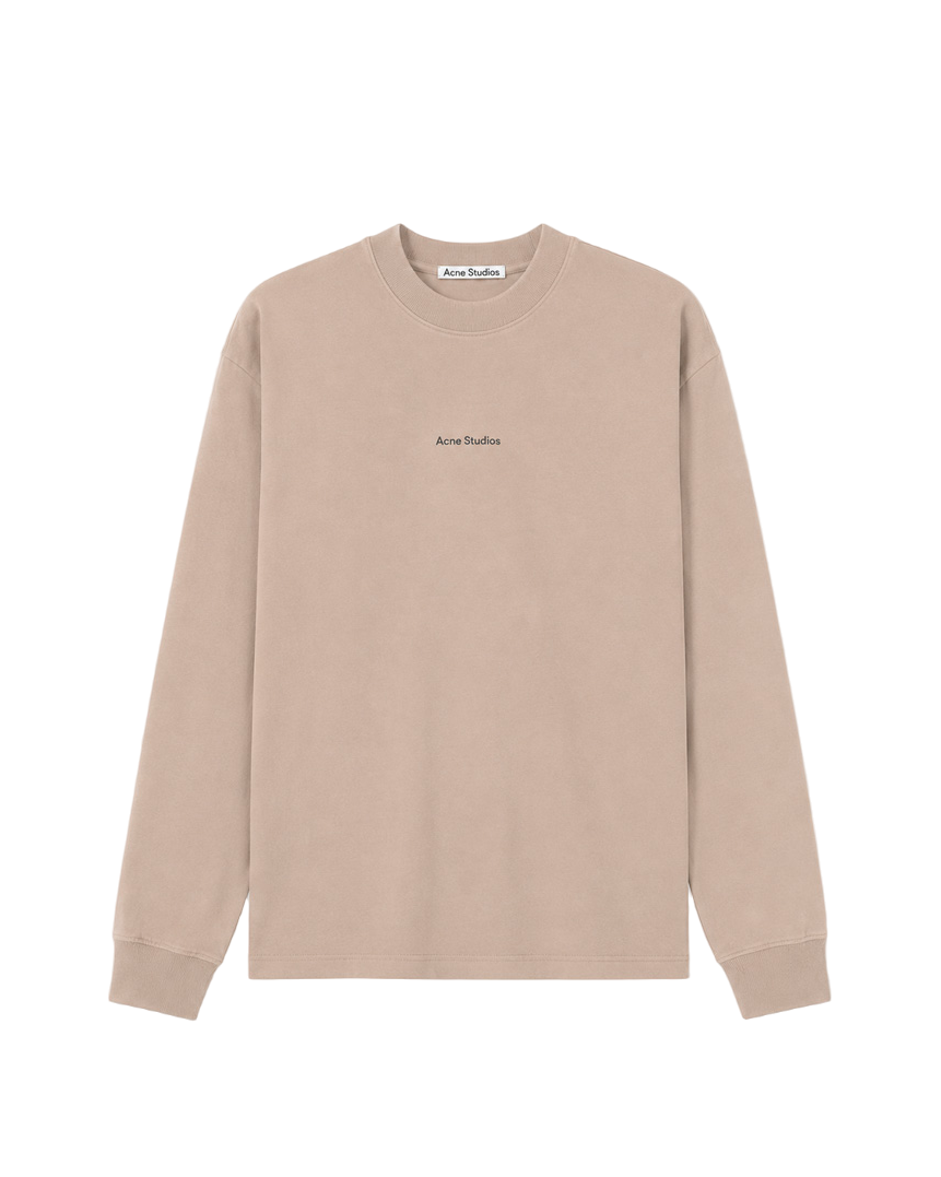 Acne Studios Erwin Long Sleeve Stamp Tee Oyster